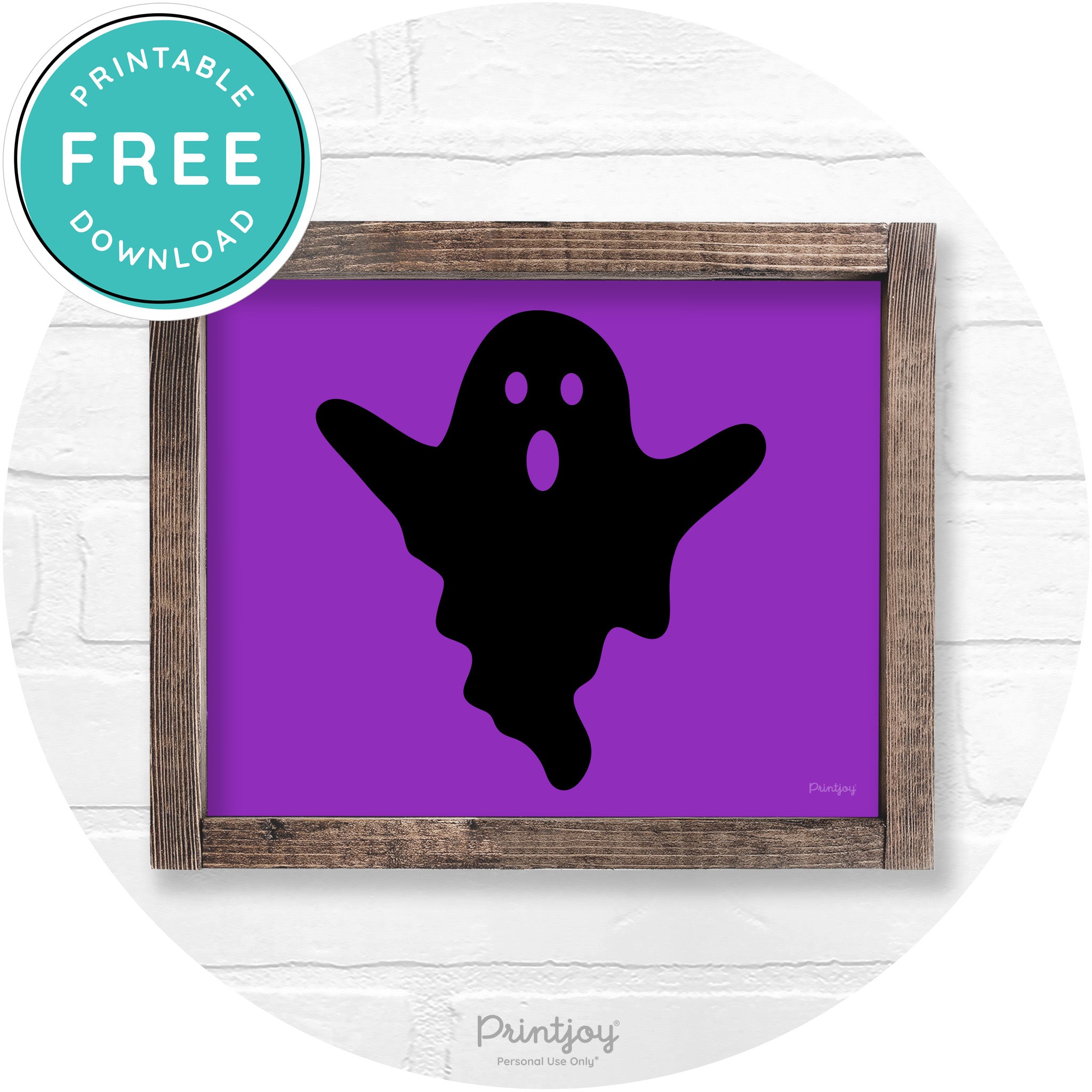 Halloween Cute Ghost Rustic Farmhouse Wall Art Free Printable
