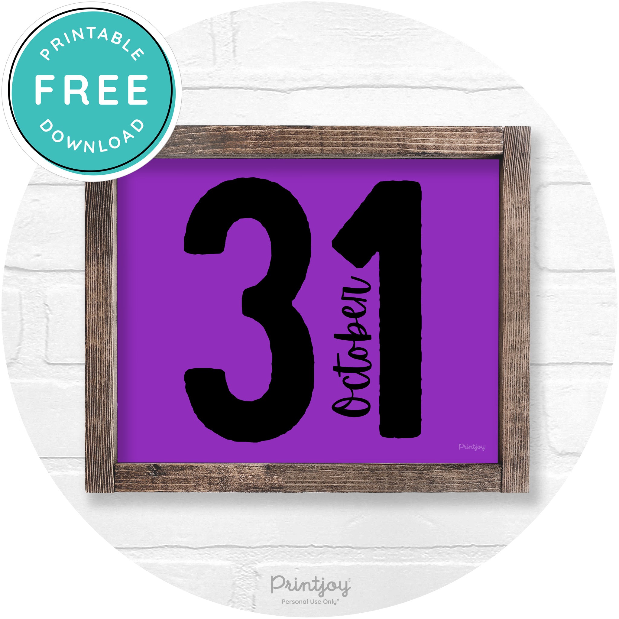 October 31 Halloween Rustic Farmhouse Wall Art Printable