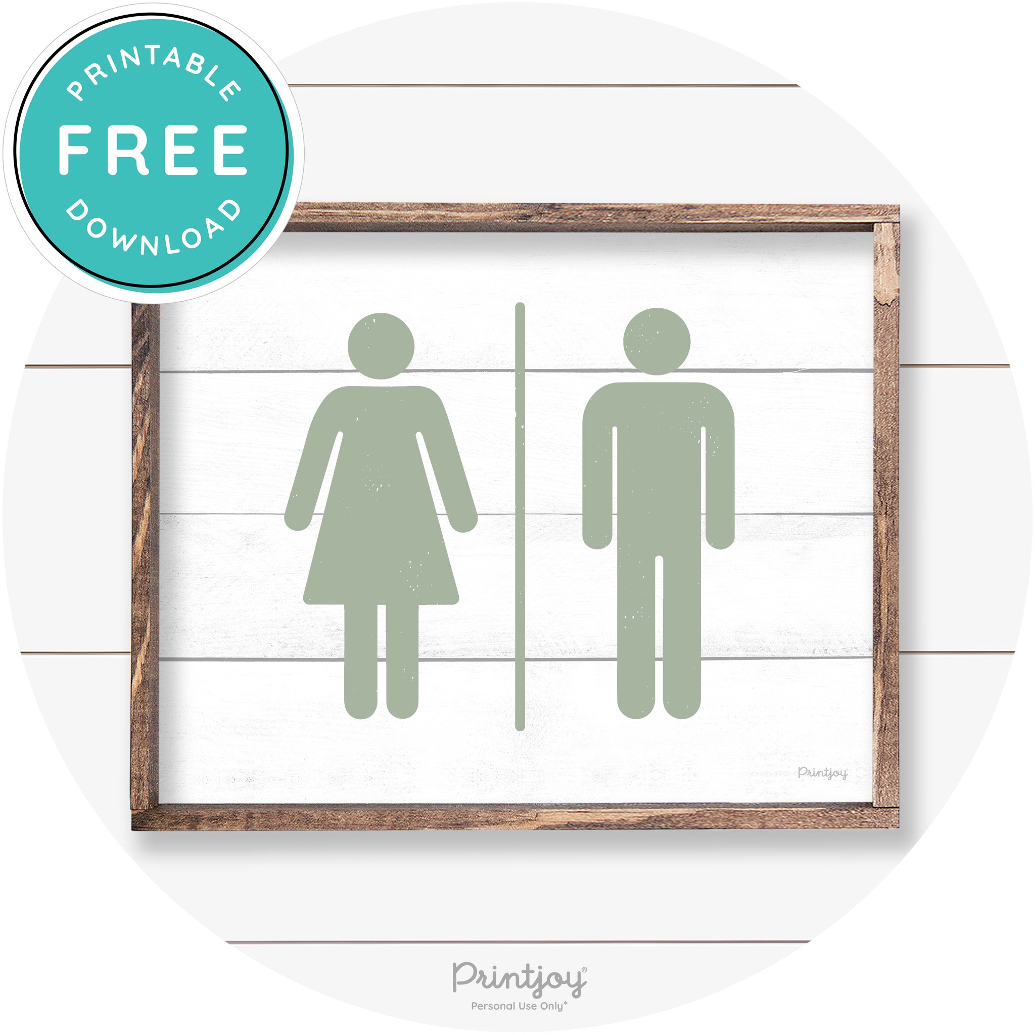 Restroom Sign Womens Mens Bathroom Farmhouse Art Free Printable