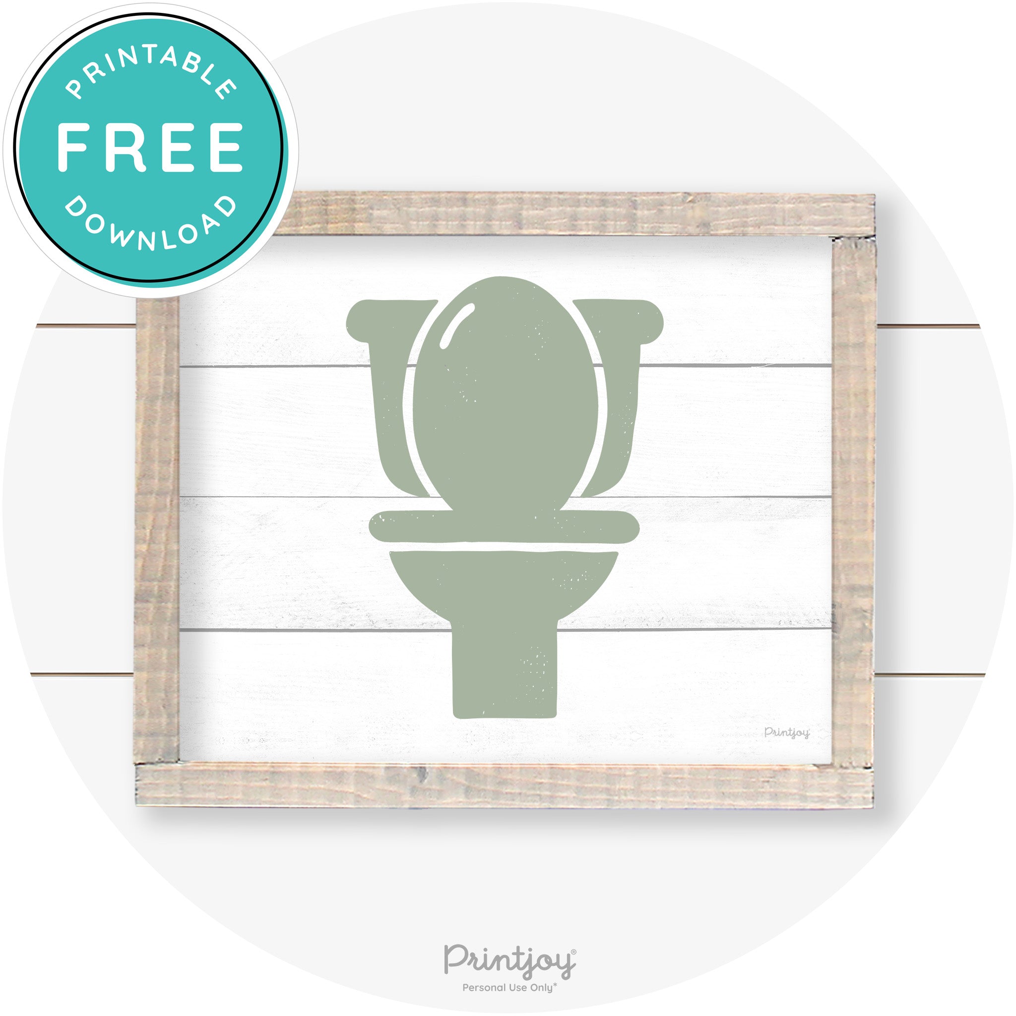 Toilet Seat Bathroom Sign Farmhouse Wall Art Decor Free Printable