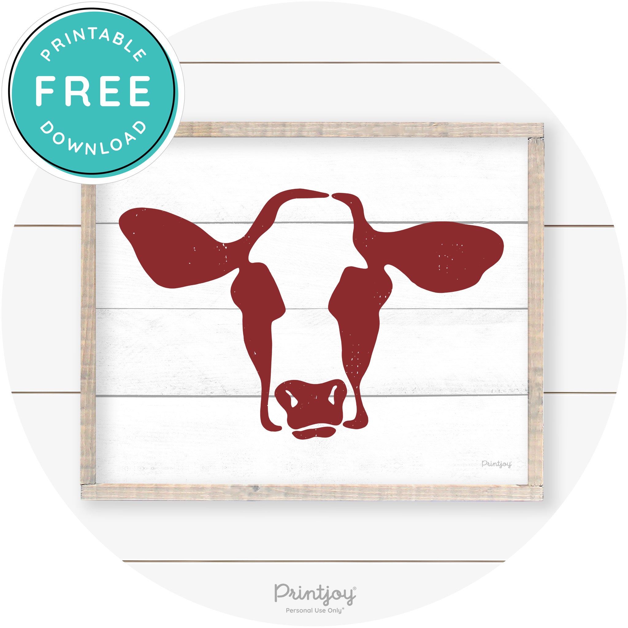 Cow Rustic Farmhouse Living Room Wall Art Decor Free Printable