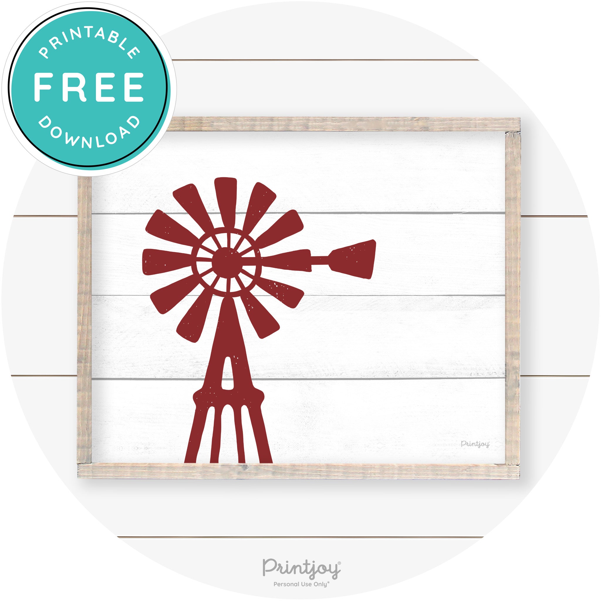 Windmill Rustic Farmhouse Living Room Wall Art Decor Free Printable