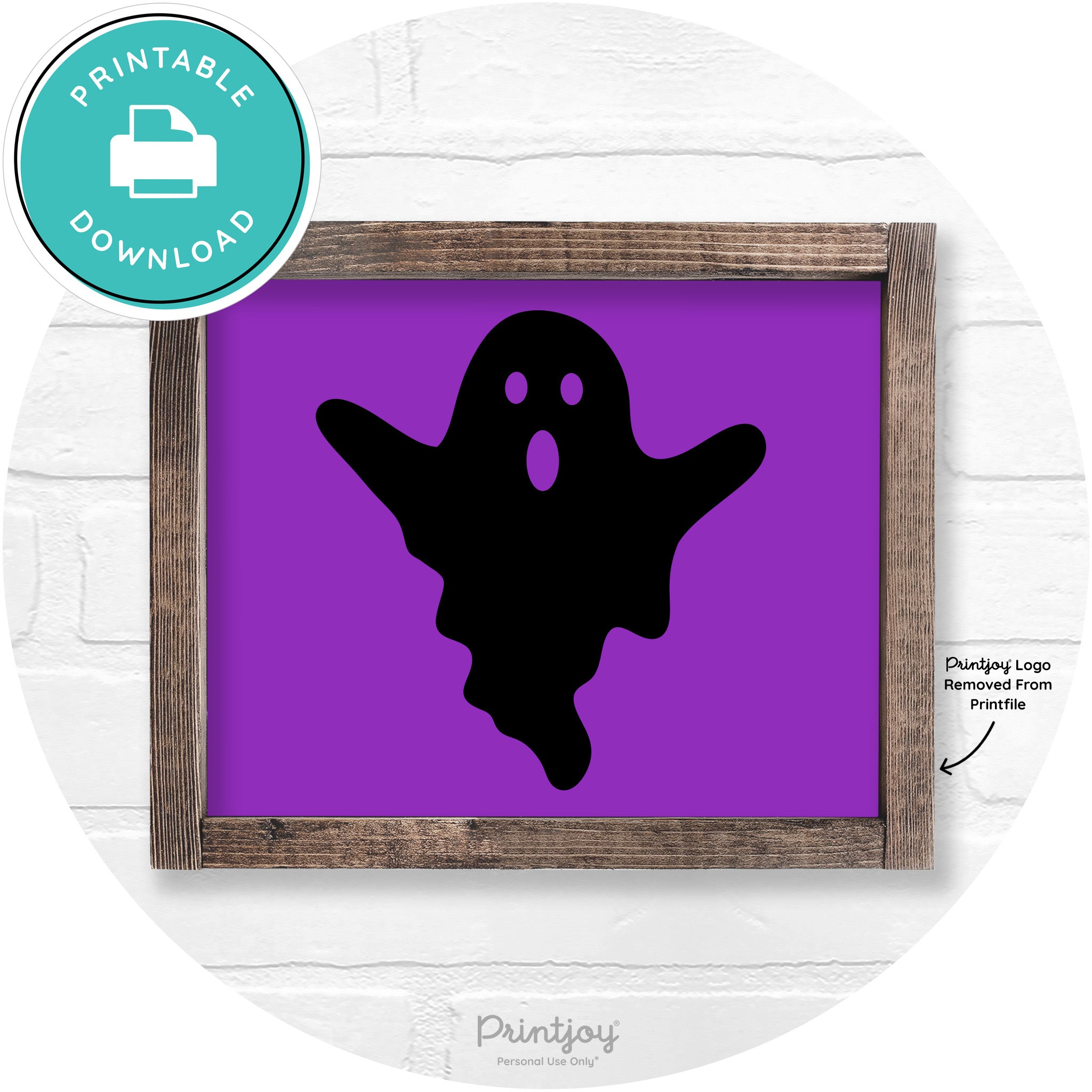 Halloween Cute Ghost Rustic Farmhouse Wall Art Free Printable