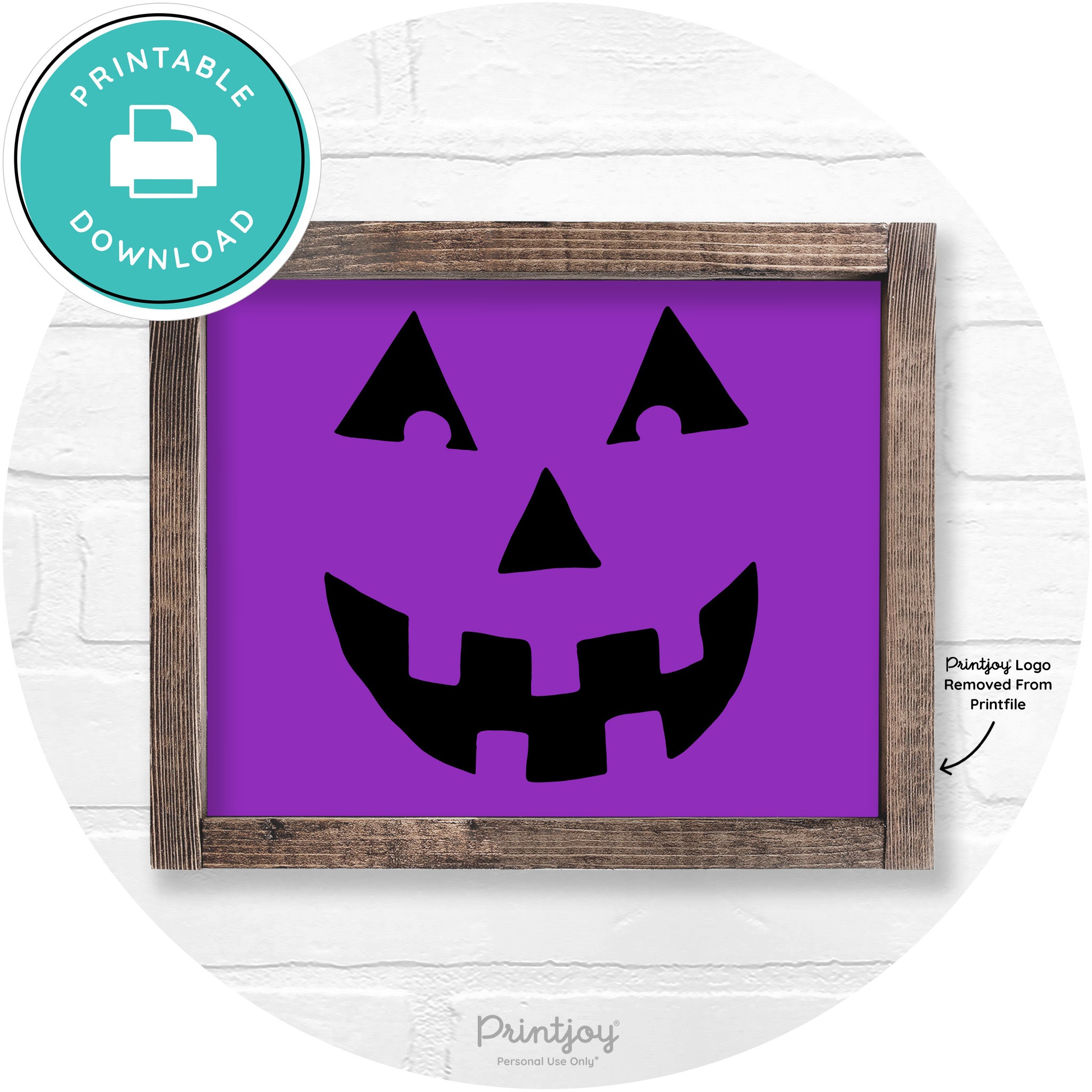 Jack O Lantern Halloween Rustic Farmhouse Wall Art Printable