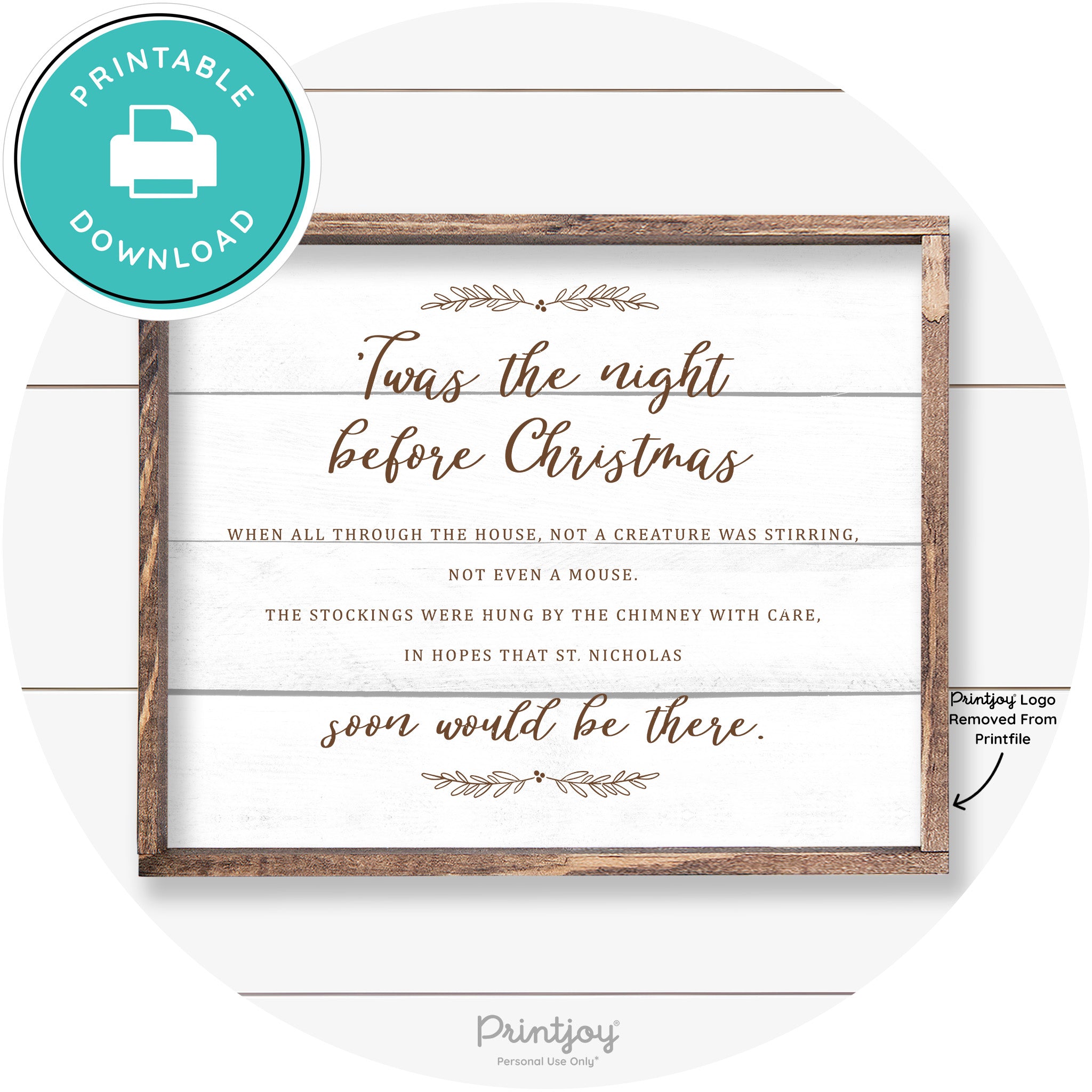 'Twas The Night Before Christmas Farmhouse Wall Art Free Printable