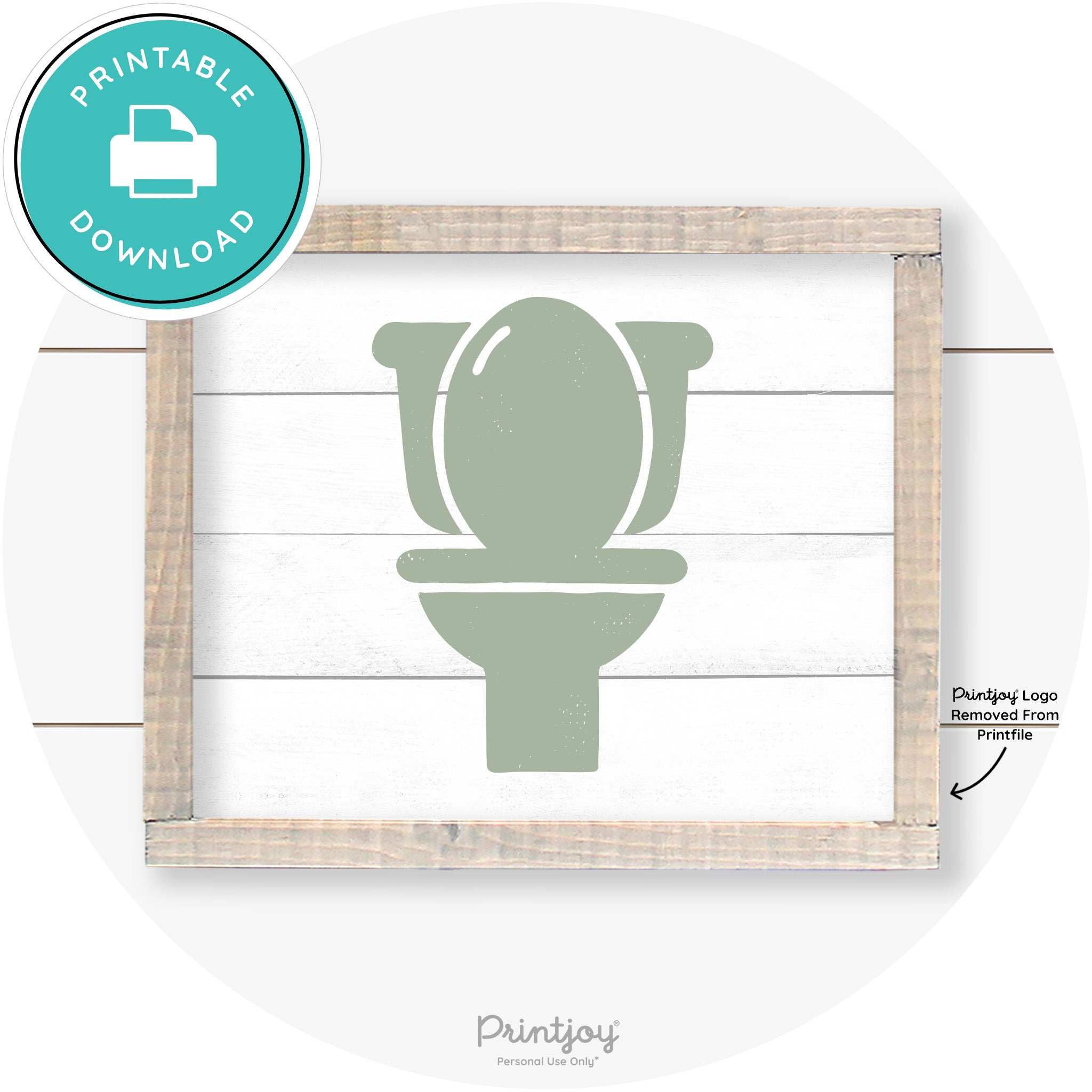 Toilet Seat Bathroom Sign Farmhouse Wall Art Decor Free Printable