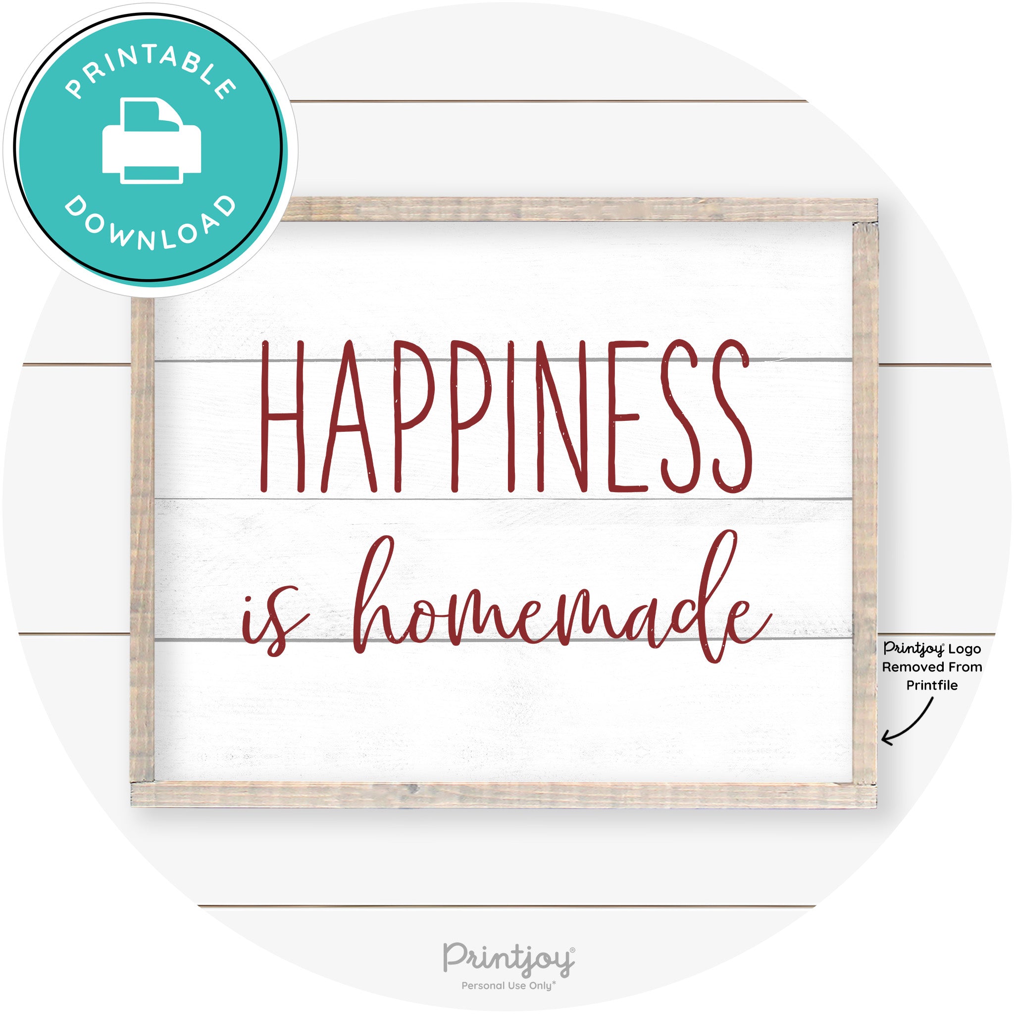 Happiness Is Homemade Kitchen Farmhouse Wall Art Free Printable