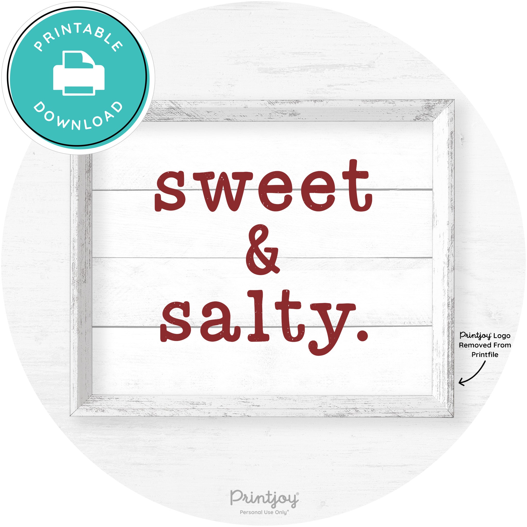 Sweet & Salty Southern Kitchen Farmhouse Wall Art Free Printable