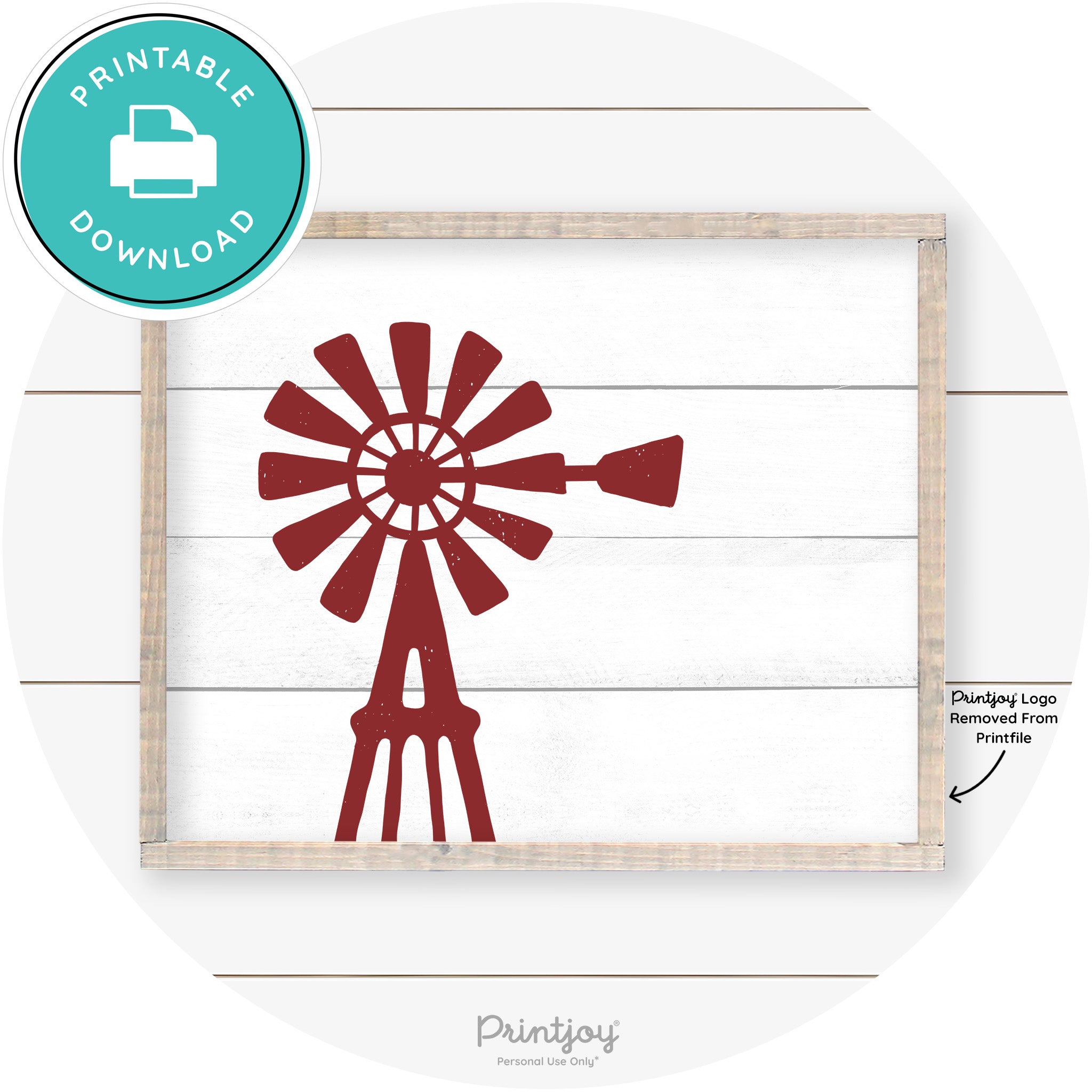 Windmill Rustic Farmhouse Living Room Wall Art Decor Free Printable