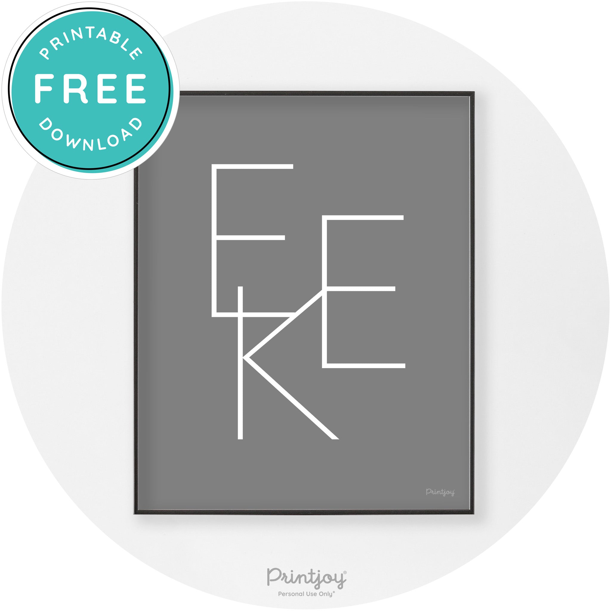 Eek Halloween Modern Chic Lettering Wall Art Decor Free Printable