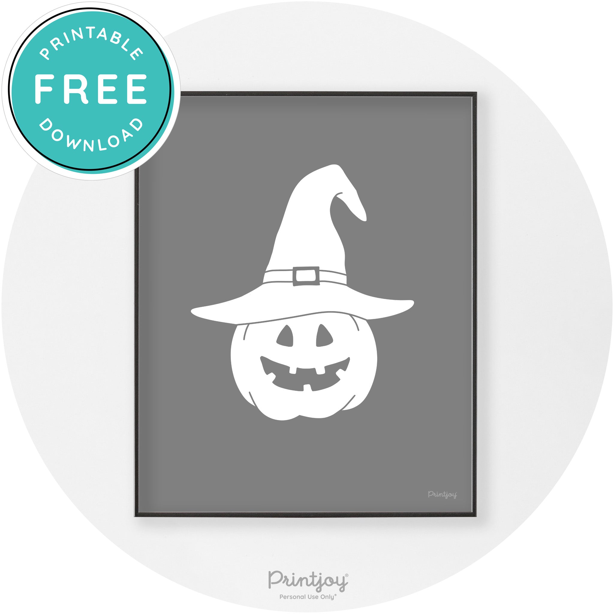Halloween Cute Witch Jack O Lantern Chic Wall Art Printable