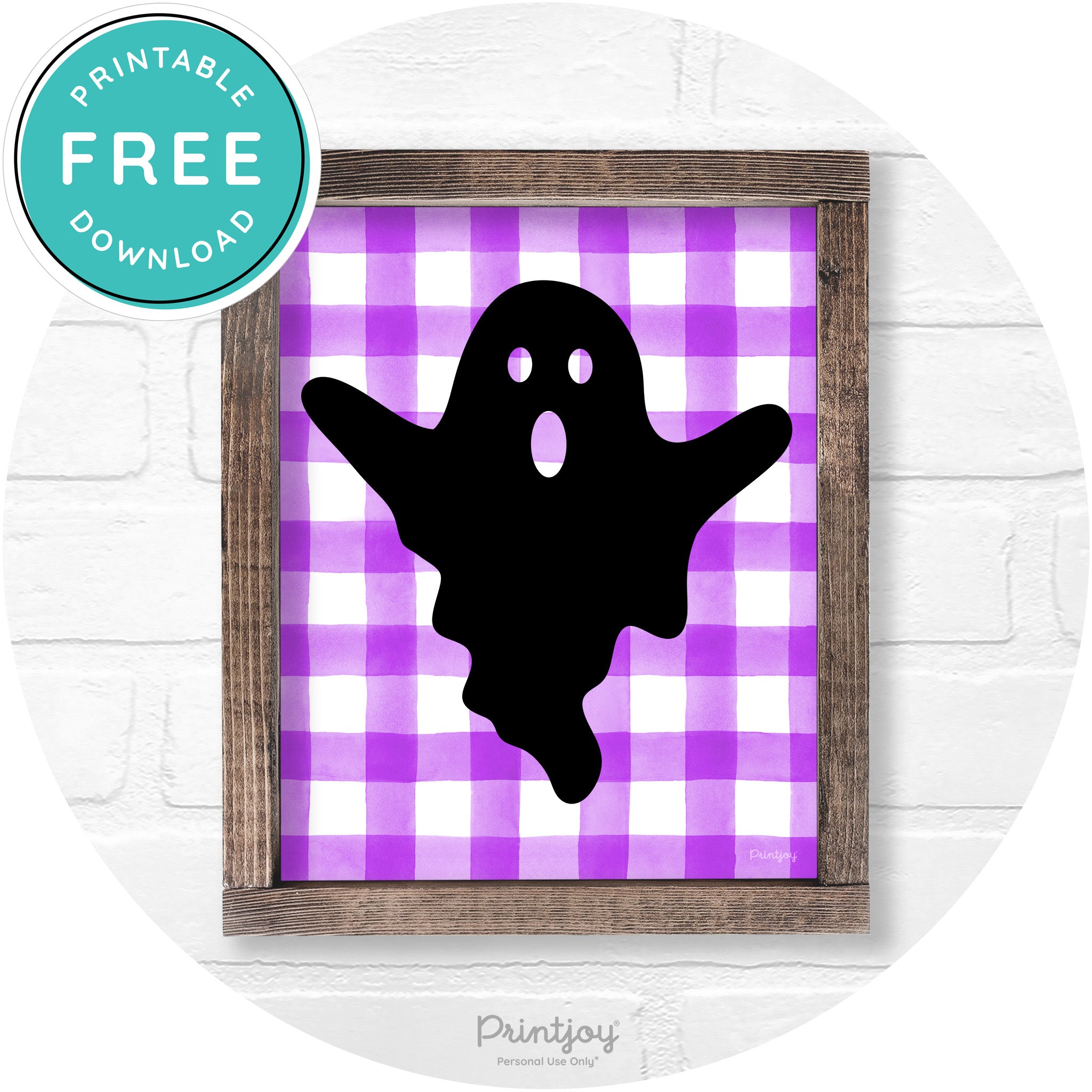 Halloween Cute Ghost Rustic Farmhouse Wall Art Free Printable