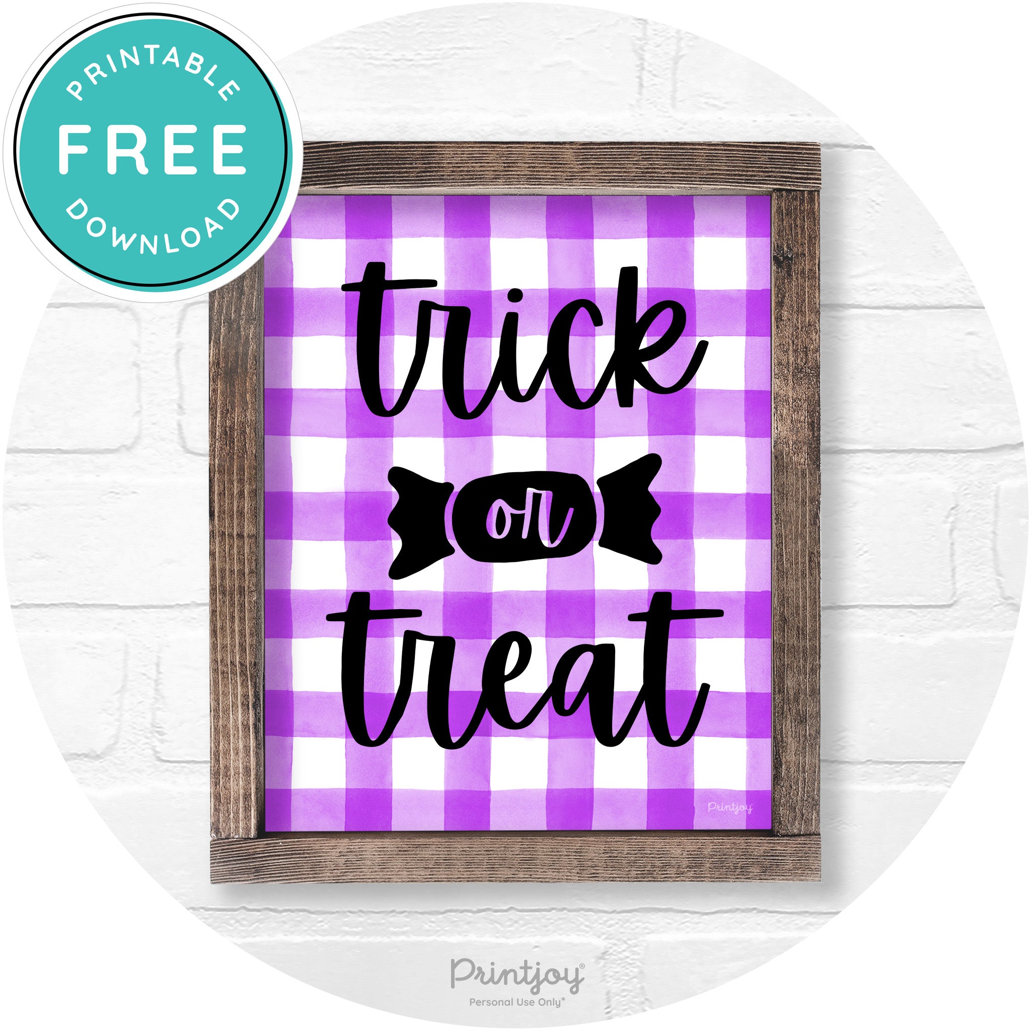 Trick Or Treat Halloween Rustic Farmhouse Wall Art Free Printable