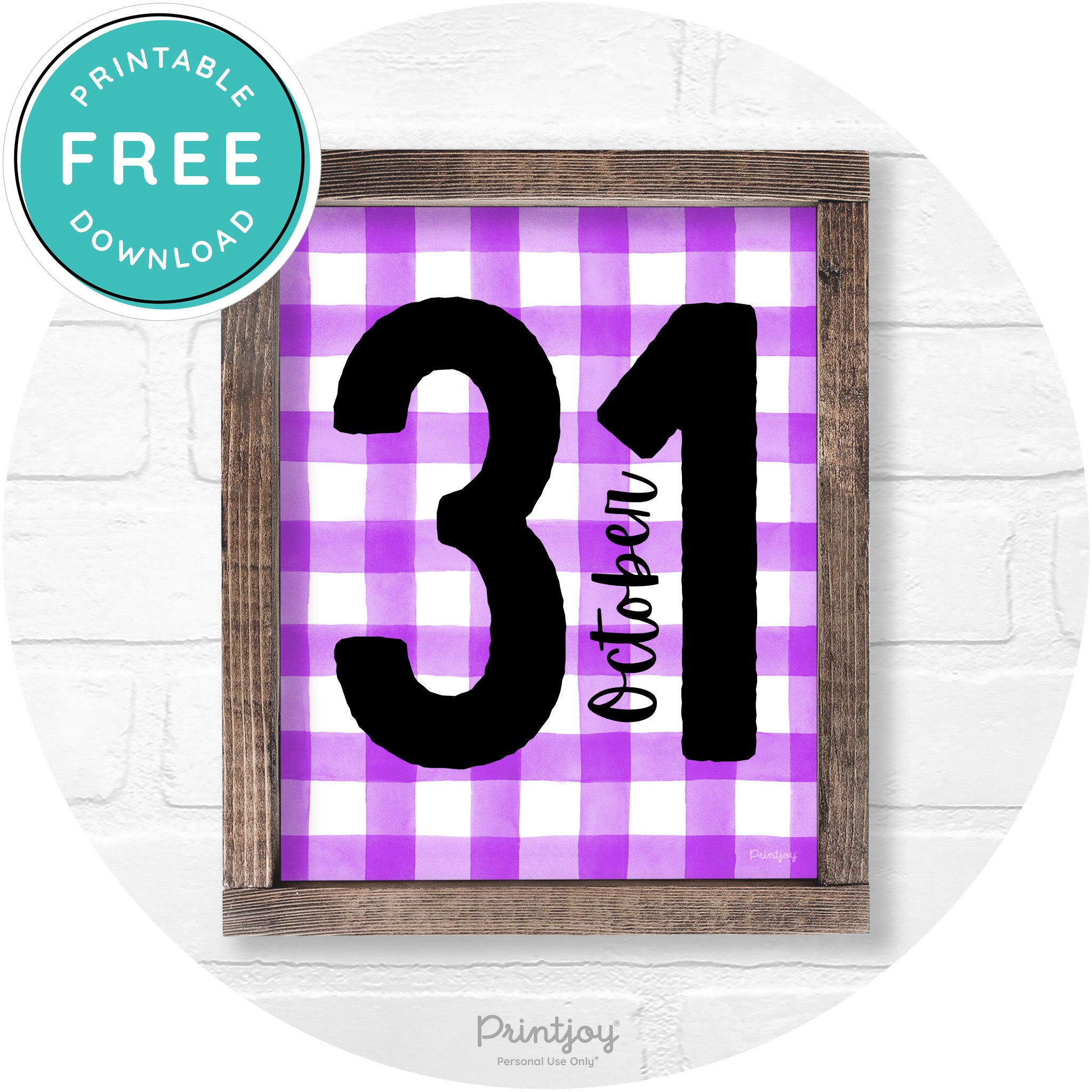 October 31 Halloween Rustic Farmhouse Wall Art Printable