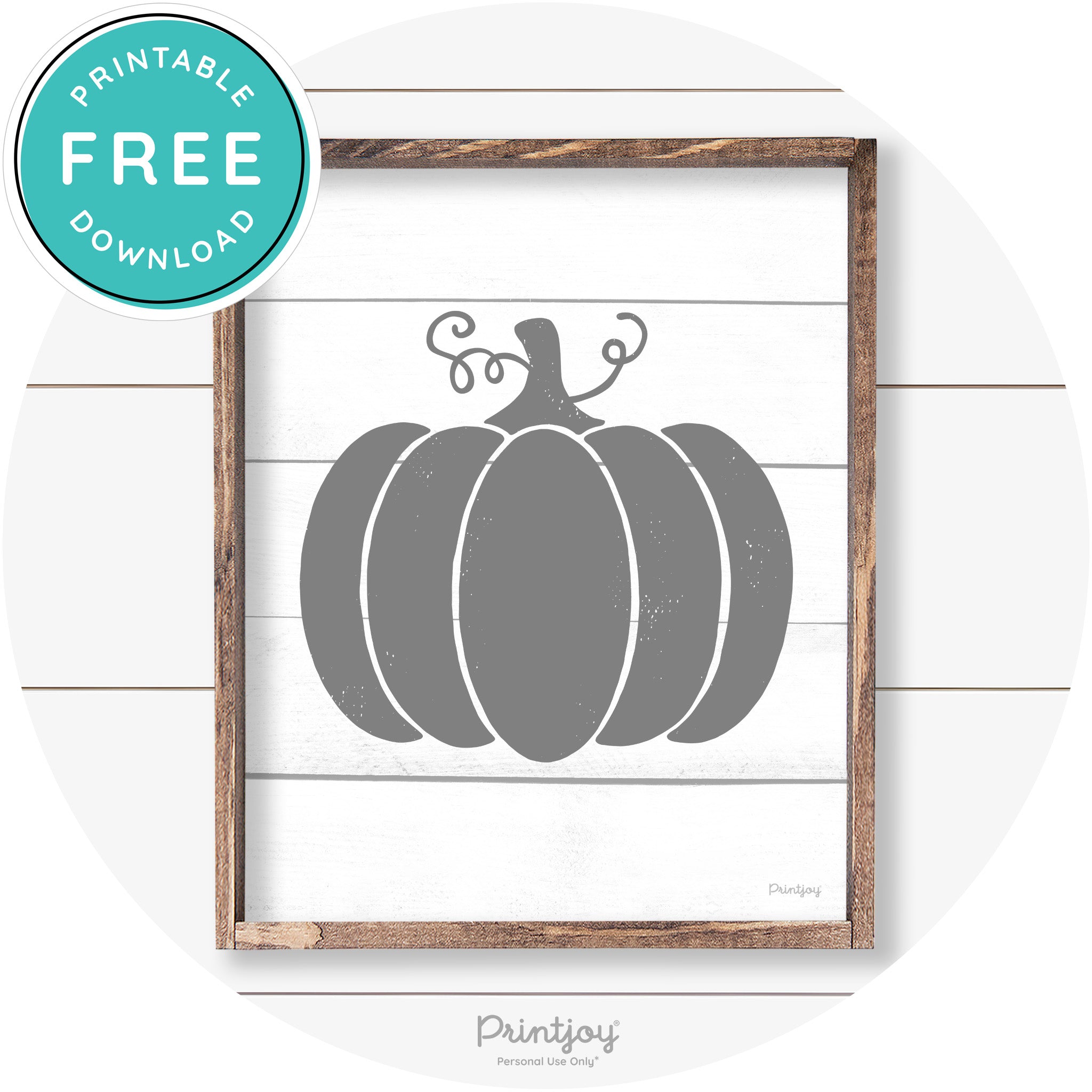 Pumpkin Thanksgiving Cute Farmhouse Wall Art Decor Free Printable - Printjoy