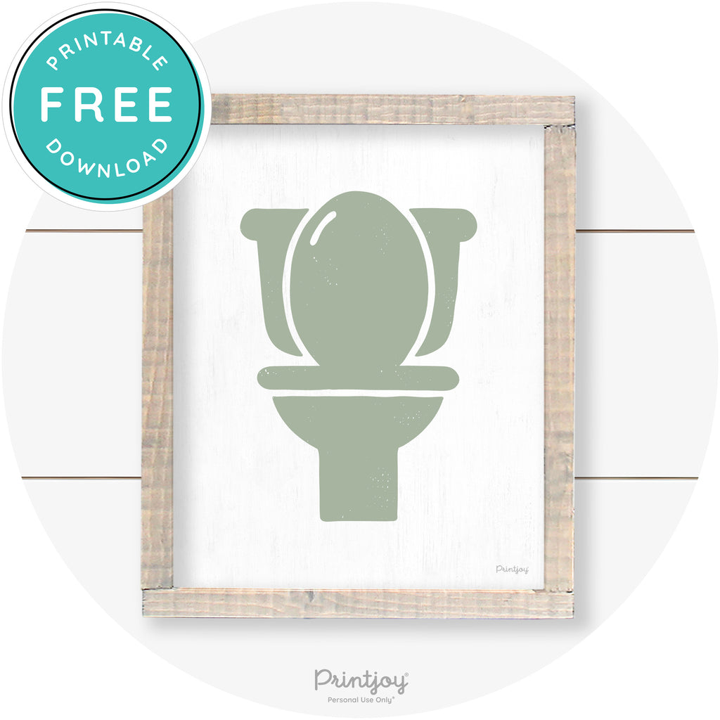 Toilet Seat Bathroom Sign Farmhouse Wall Art Decor Free Printable