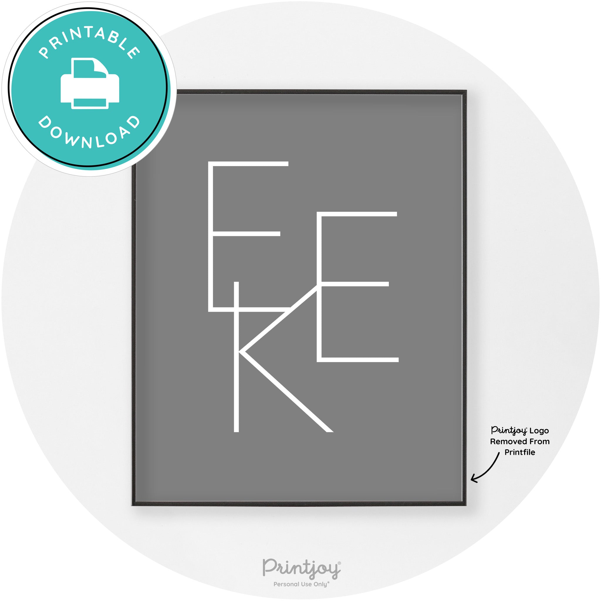 Eek Halloween Modern Chic Lettering Wall Art Decor Free Printable