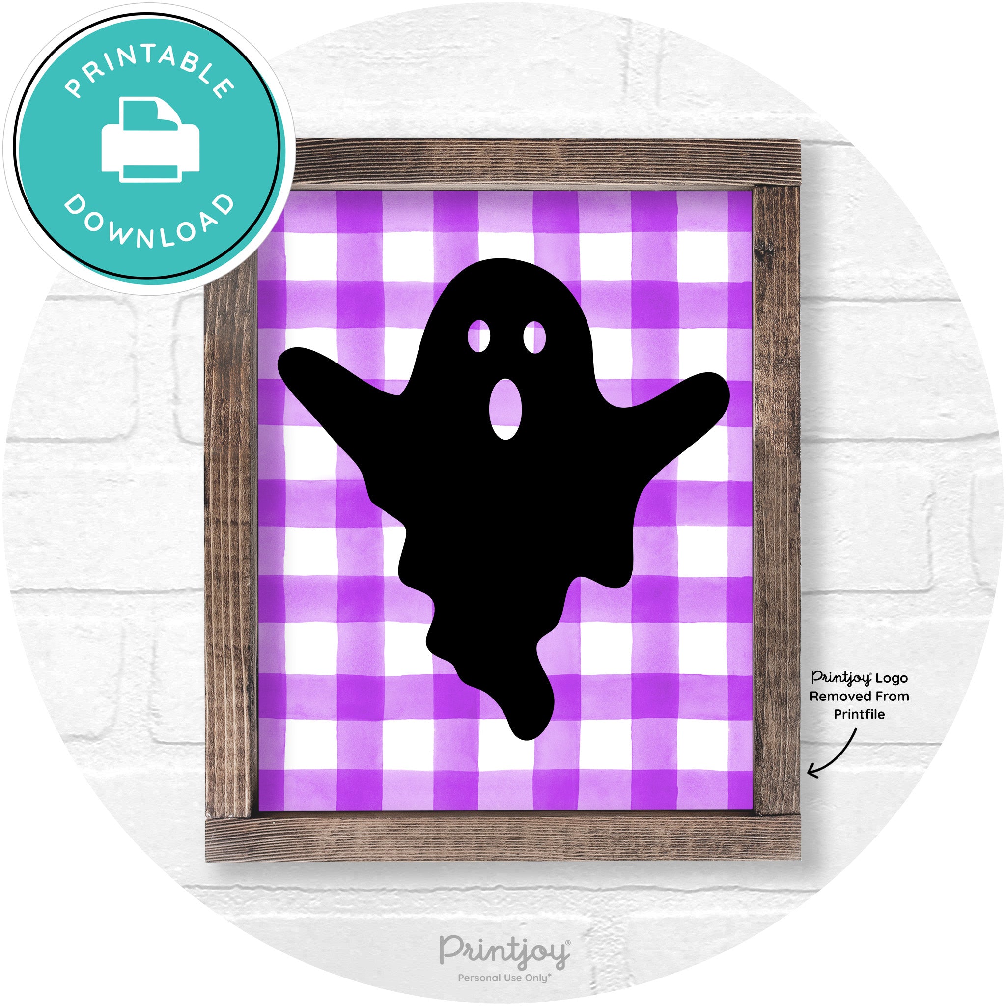 Halloween Cute Ghost Rustic Farmhouse Wall Art Free Printable