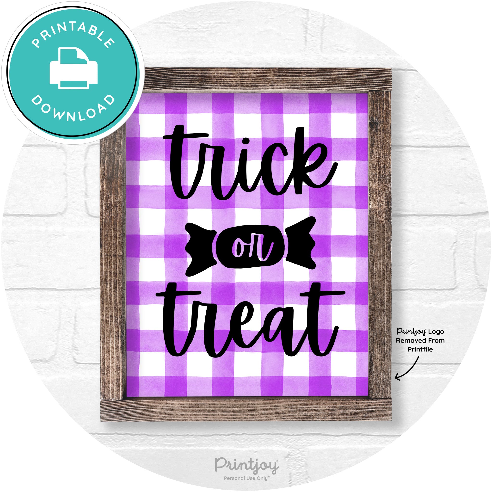 Trick Or Treat Halloween Rustic Farmhouse Wall Art Free Printable
