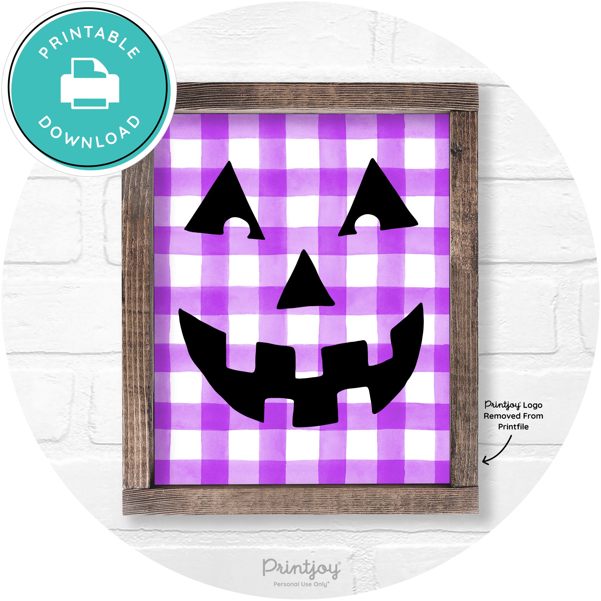 Jack O Lantern Halloween Rustic Farmhouse Wall Art Printable