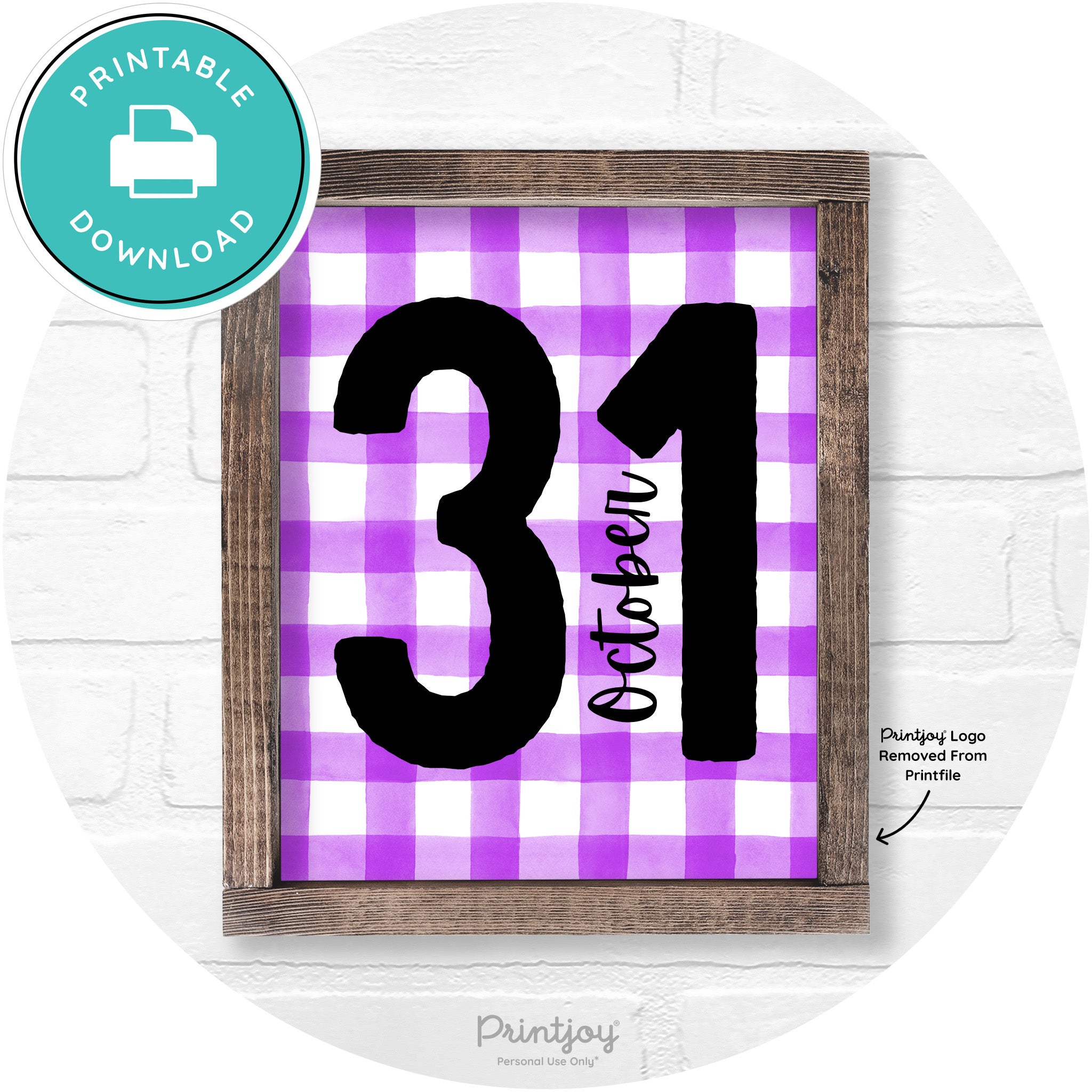 October 31 Halloween Rustic Farmhouse Wall Art Printable