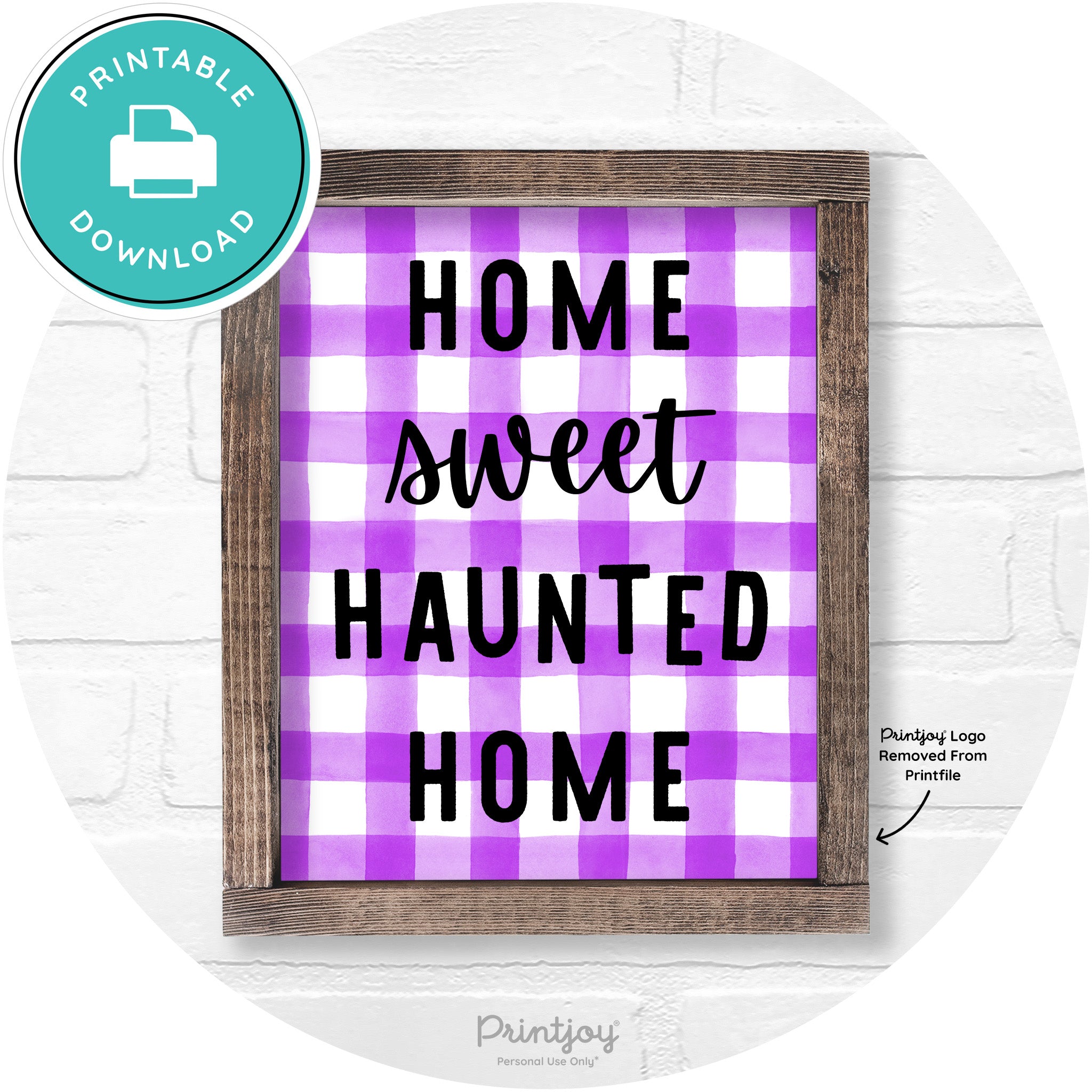 Home Sweet Haunted Home Rustic Halloween Wall Art Printable