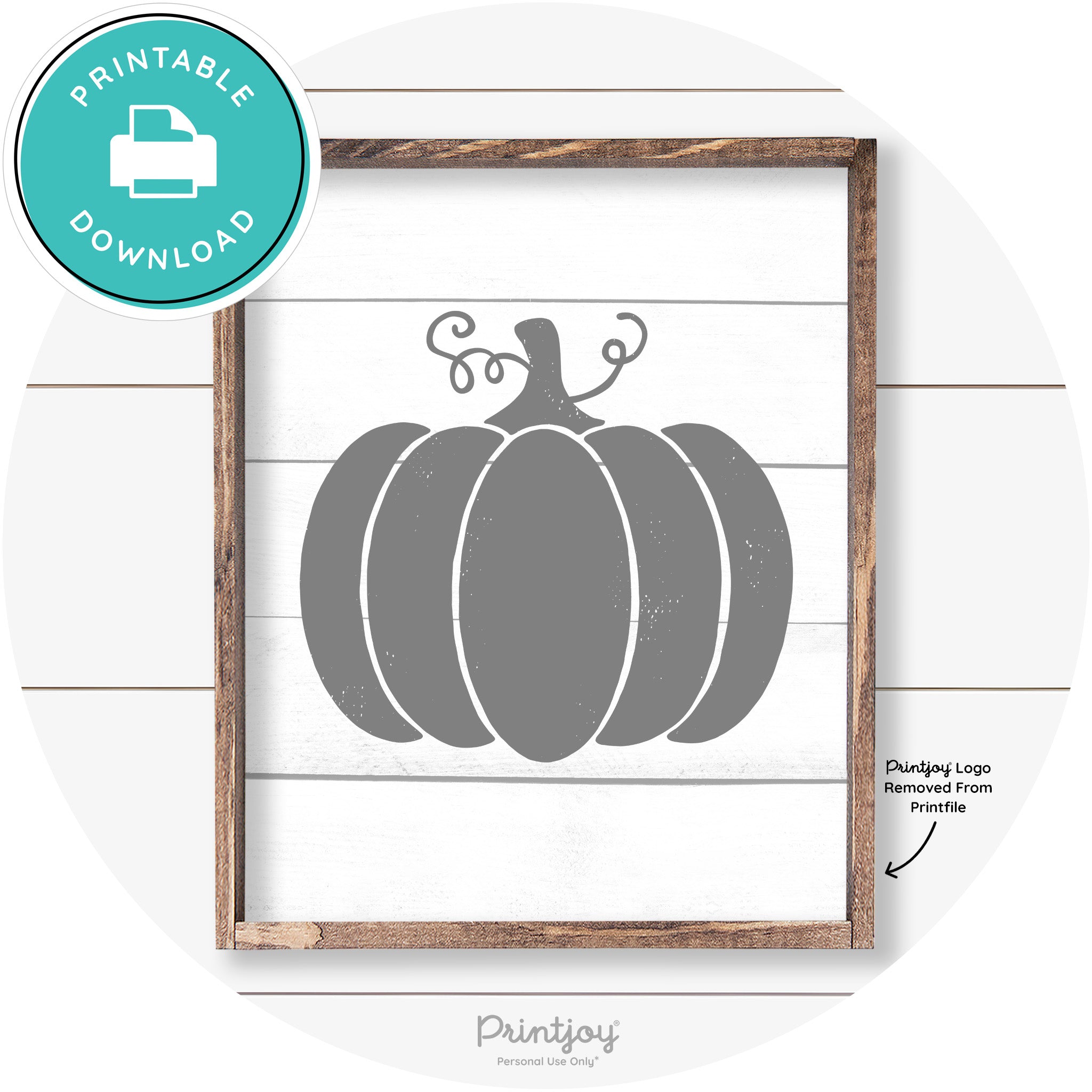 Pumpkin Thanksgiving Cute Farmhouse Wall Art Decor Free Printable - Printjoy