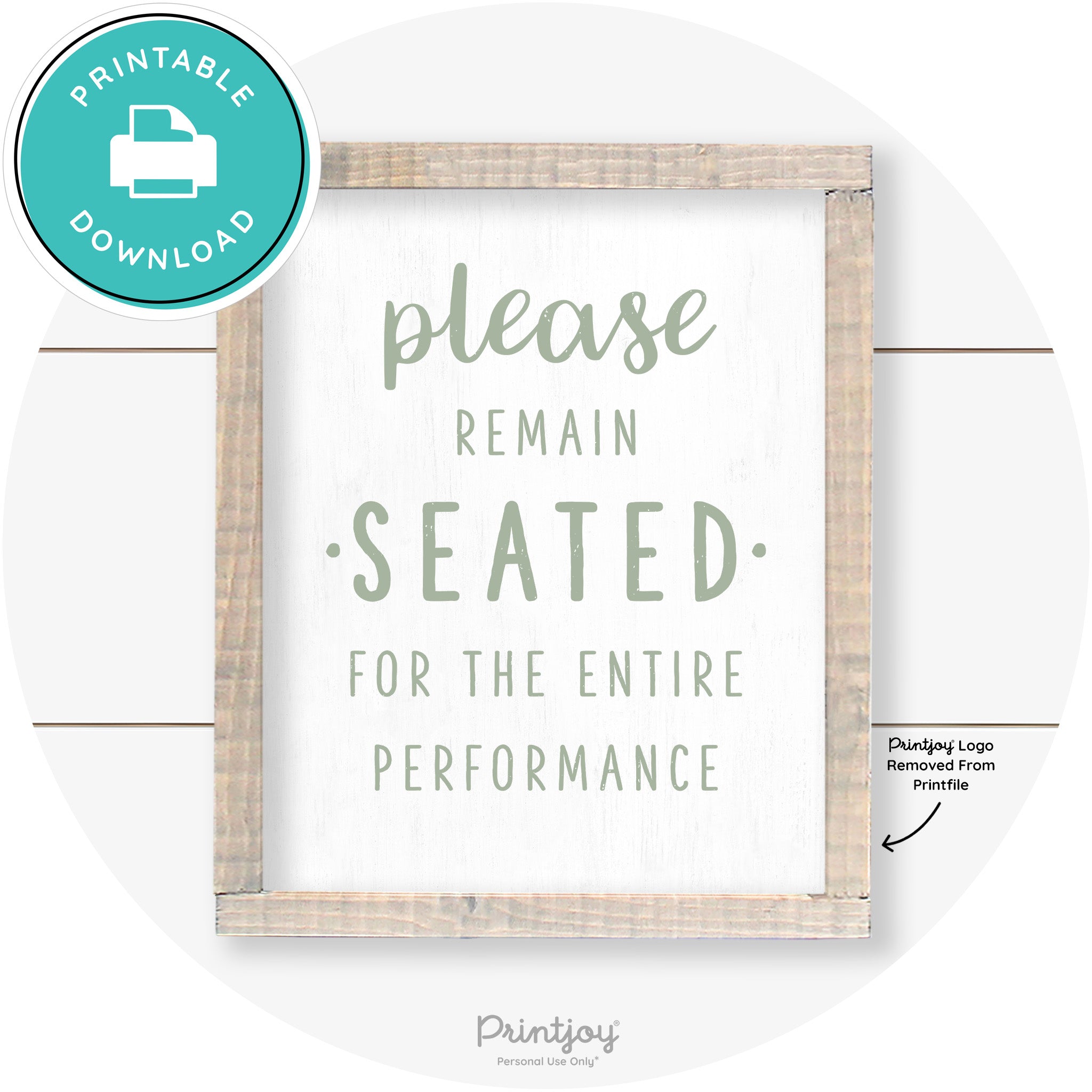 Please Remain Seated Funny Bathroom Farmhouse Art Free Printable