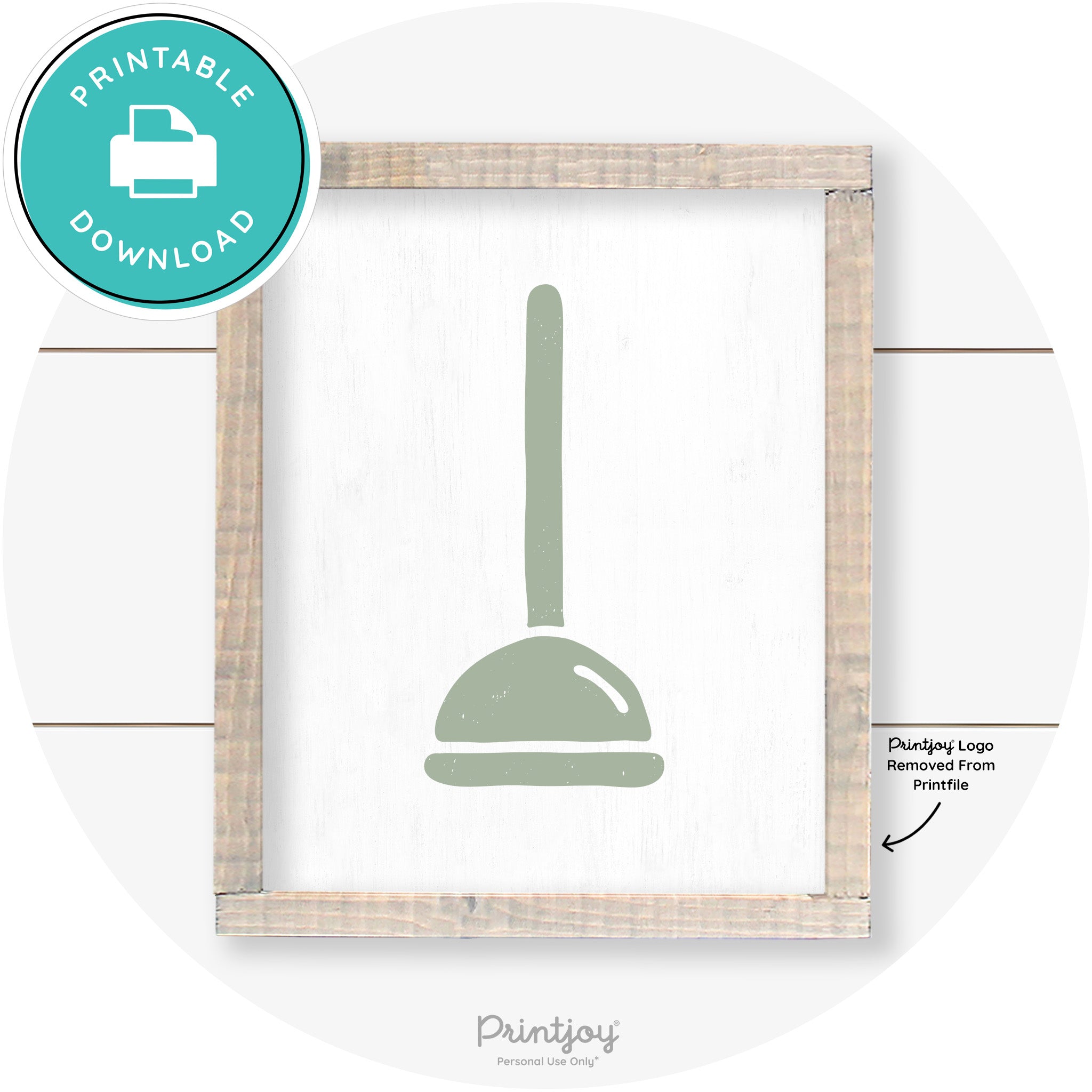 Toilet Plunger Bathroom Sign Farmhouse Wall Art Decor Free Printable