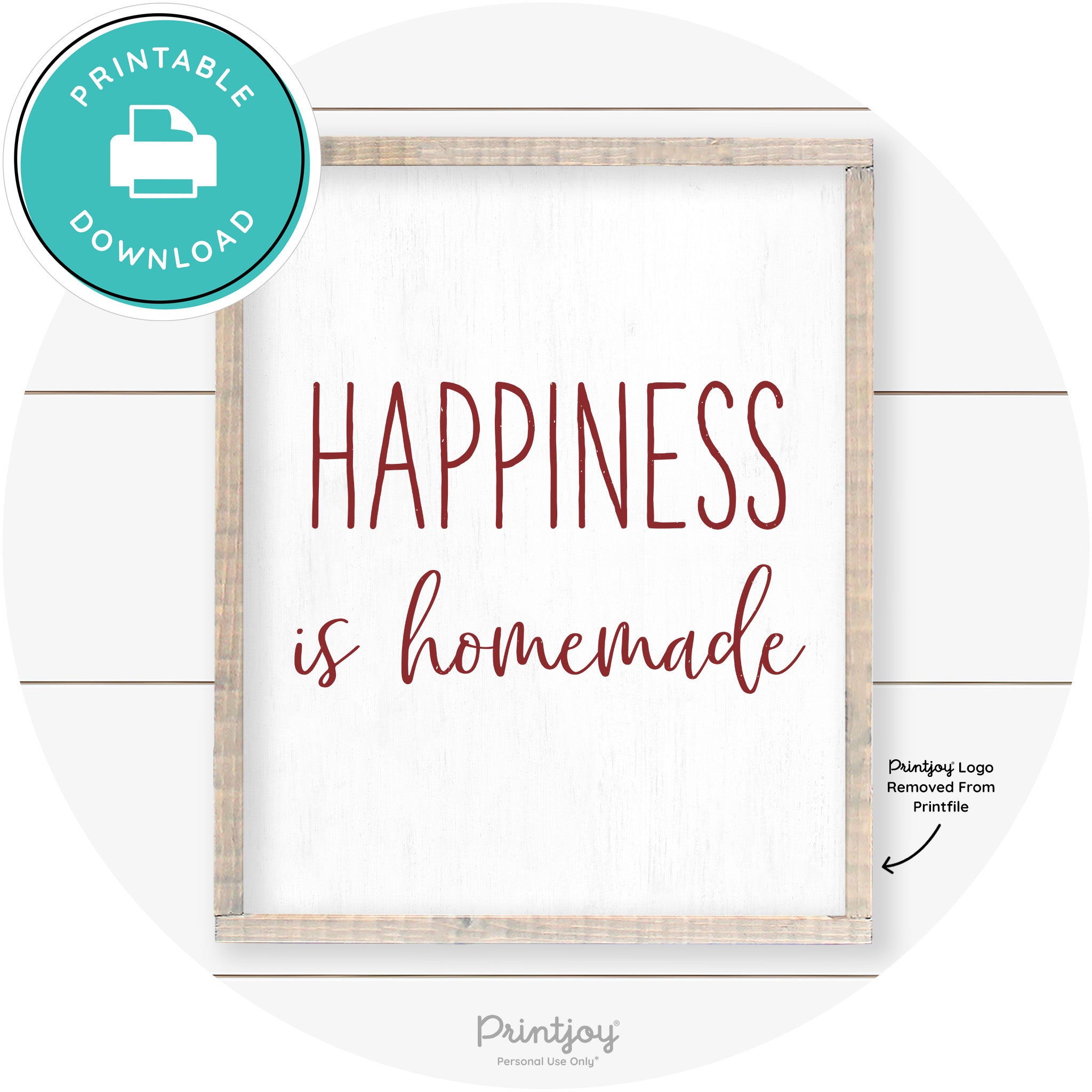 Happiness Is Homemade Kitchen Farmhouse Wall Art Free Printable