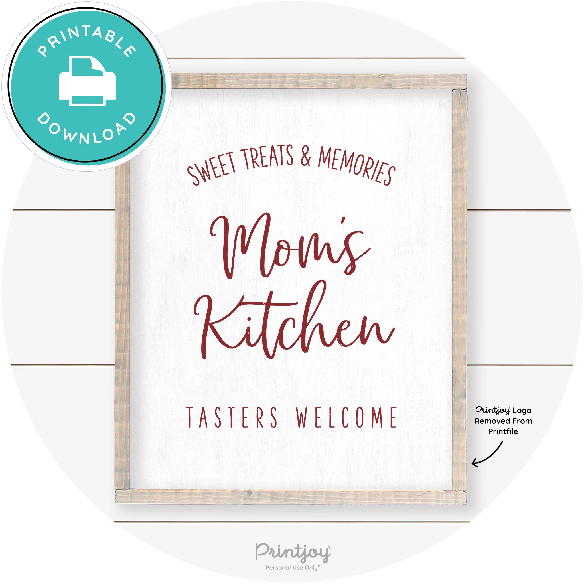 Mom's Kitchen Tasters Welcome Farmhouse Wall Art Free Printable