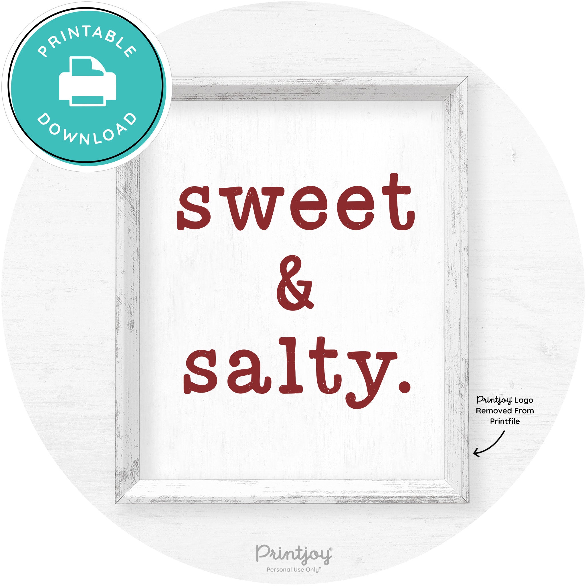 Sweet & Salty Southern Kitchen Farmhouse Wall Art Free Printable