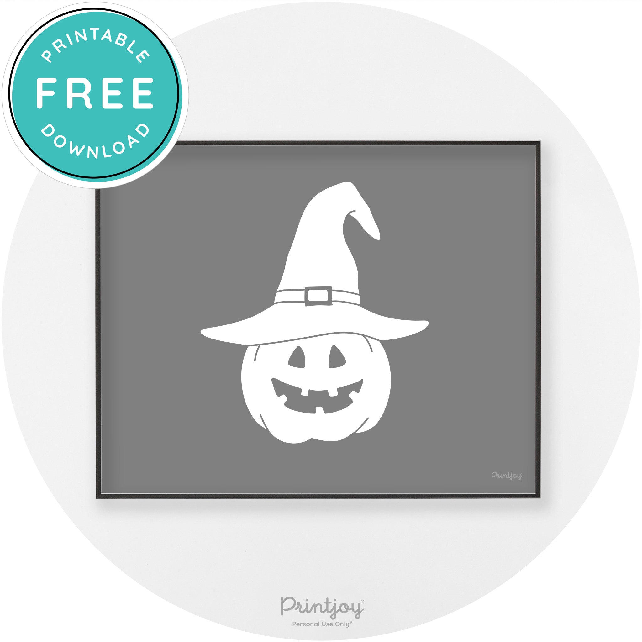 Halloween Cute Witch Jack O Lantern Chic Wall Art Printable