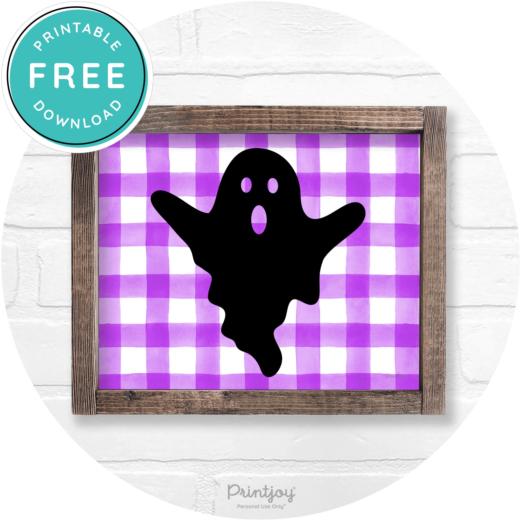 Halloween Cute Ghost Rustic Farmhouse Wall Art Free Printable