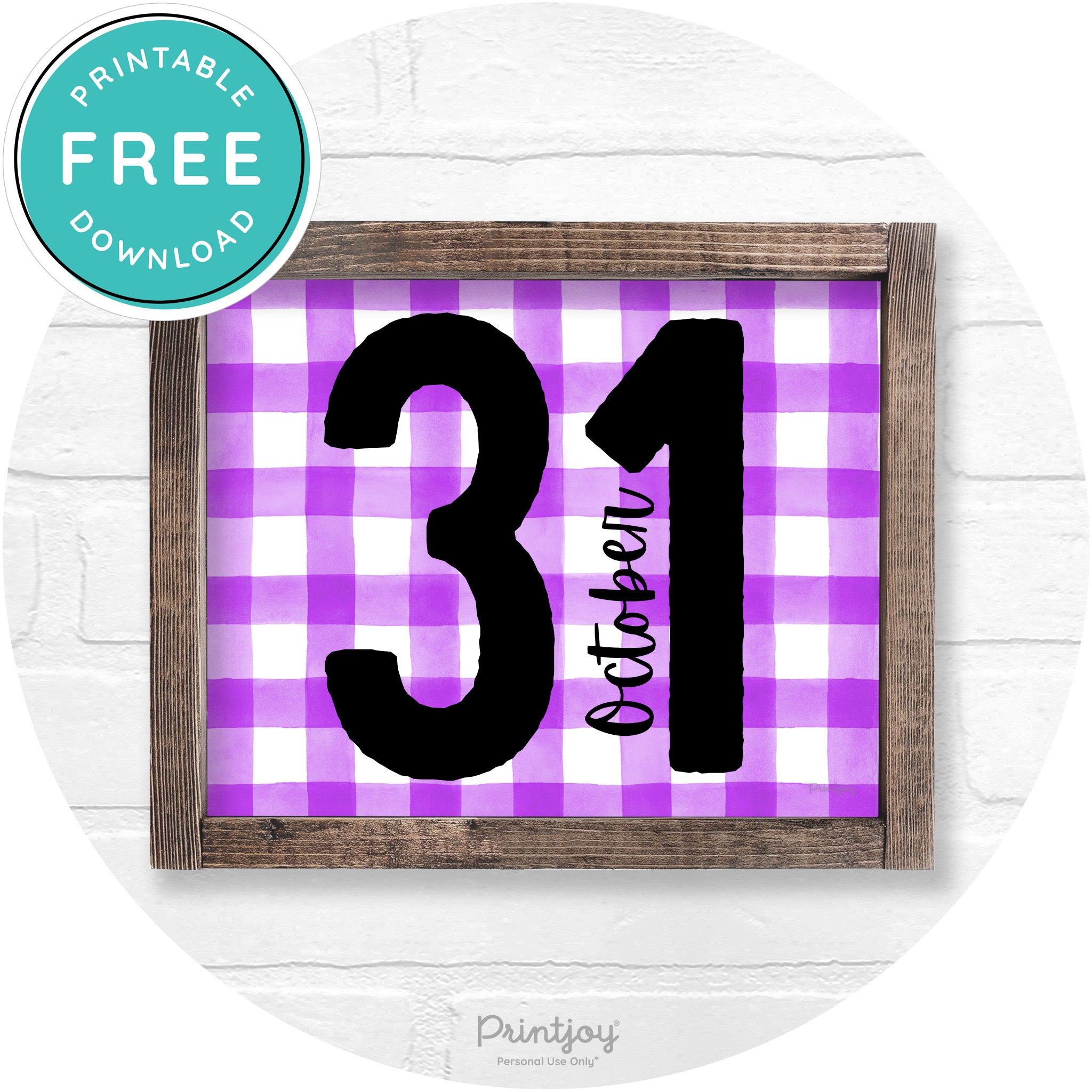 October 31 Halloween Rustic Farmhouse Wall Art Printable