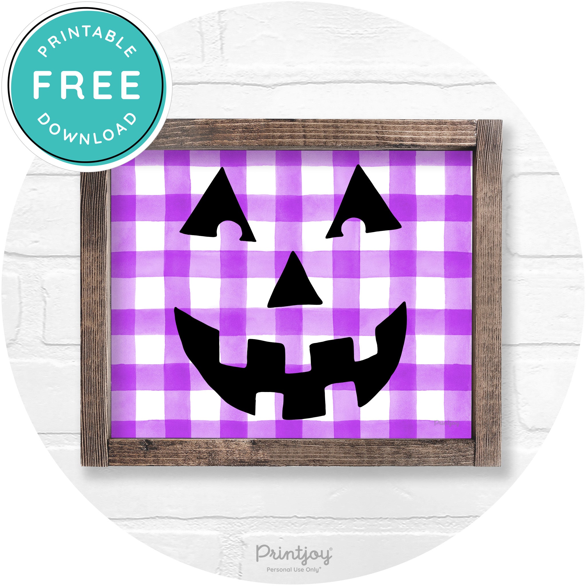 Jack O Lantern Halloween Rustic Farmhouse Wall Art Printable