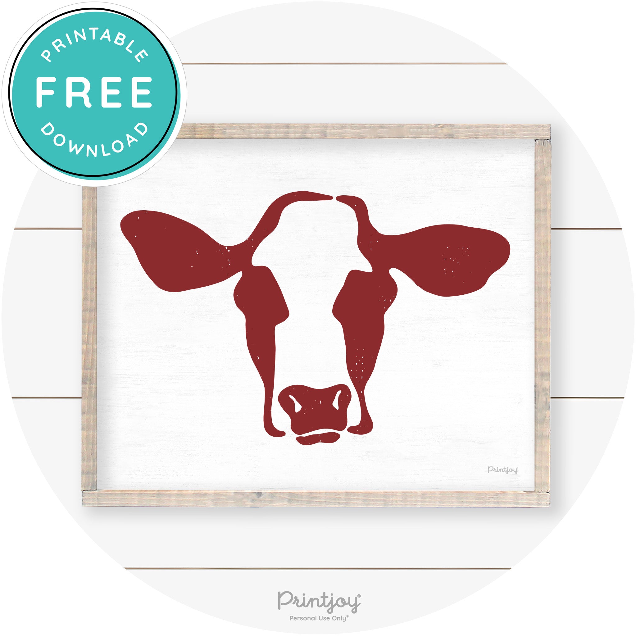 Cow Rustic Farmhouse Living Room Wall Art Decor Free Printable