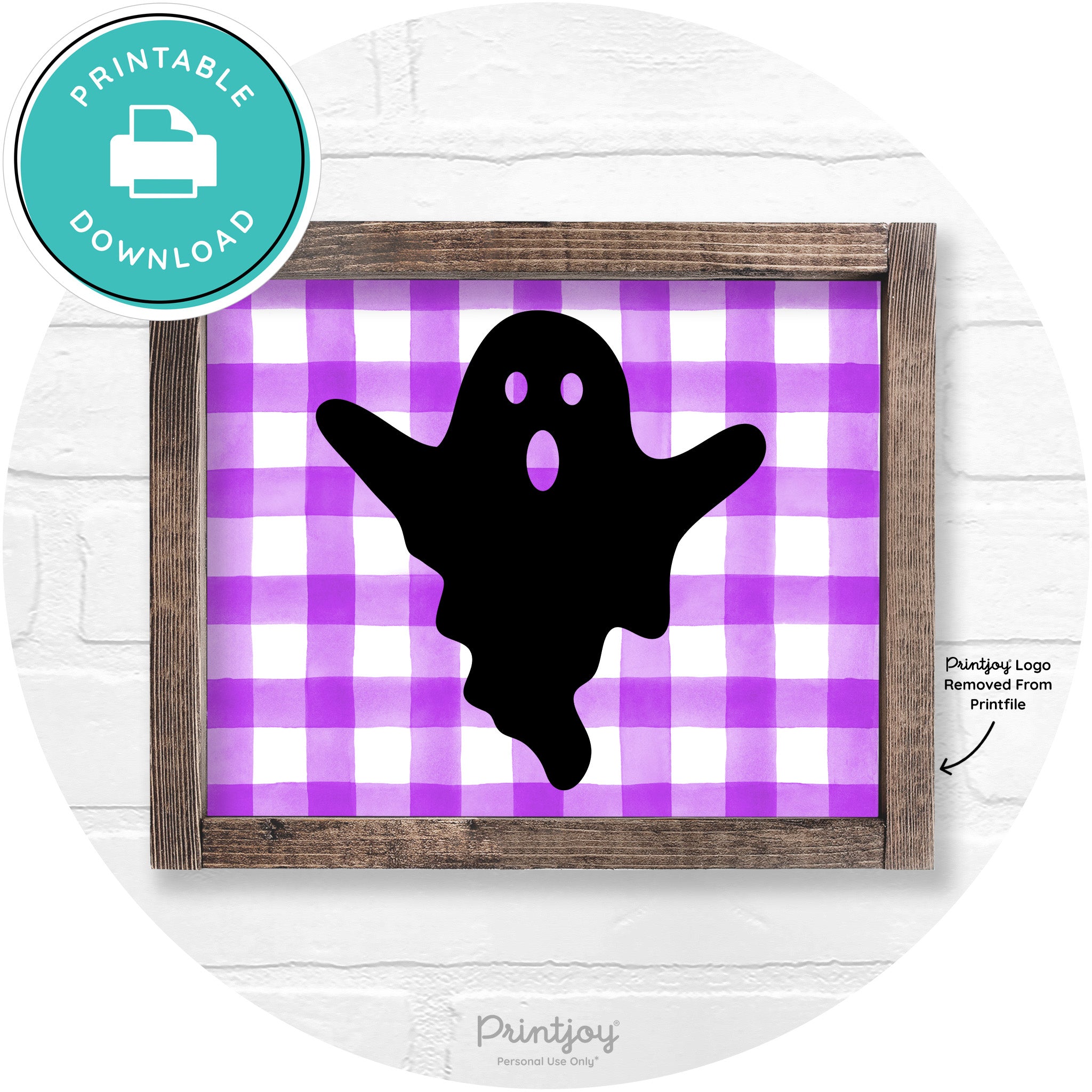 Halloween Cute Ghost Rustic Farmhouse Wall Art Free Printable