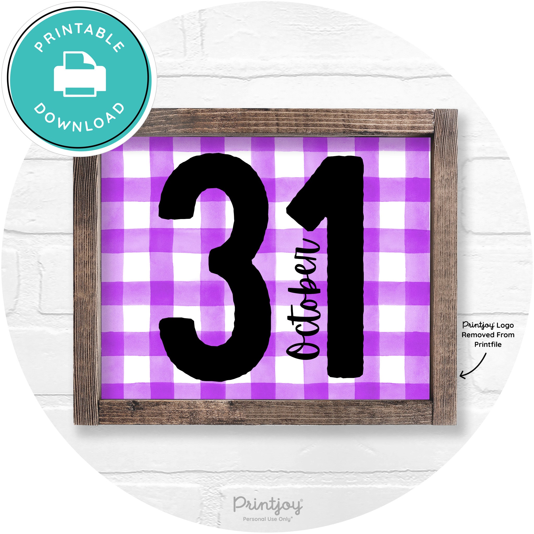 October 31 Halloween Rustic Farmhouse Wall Art Printable