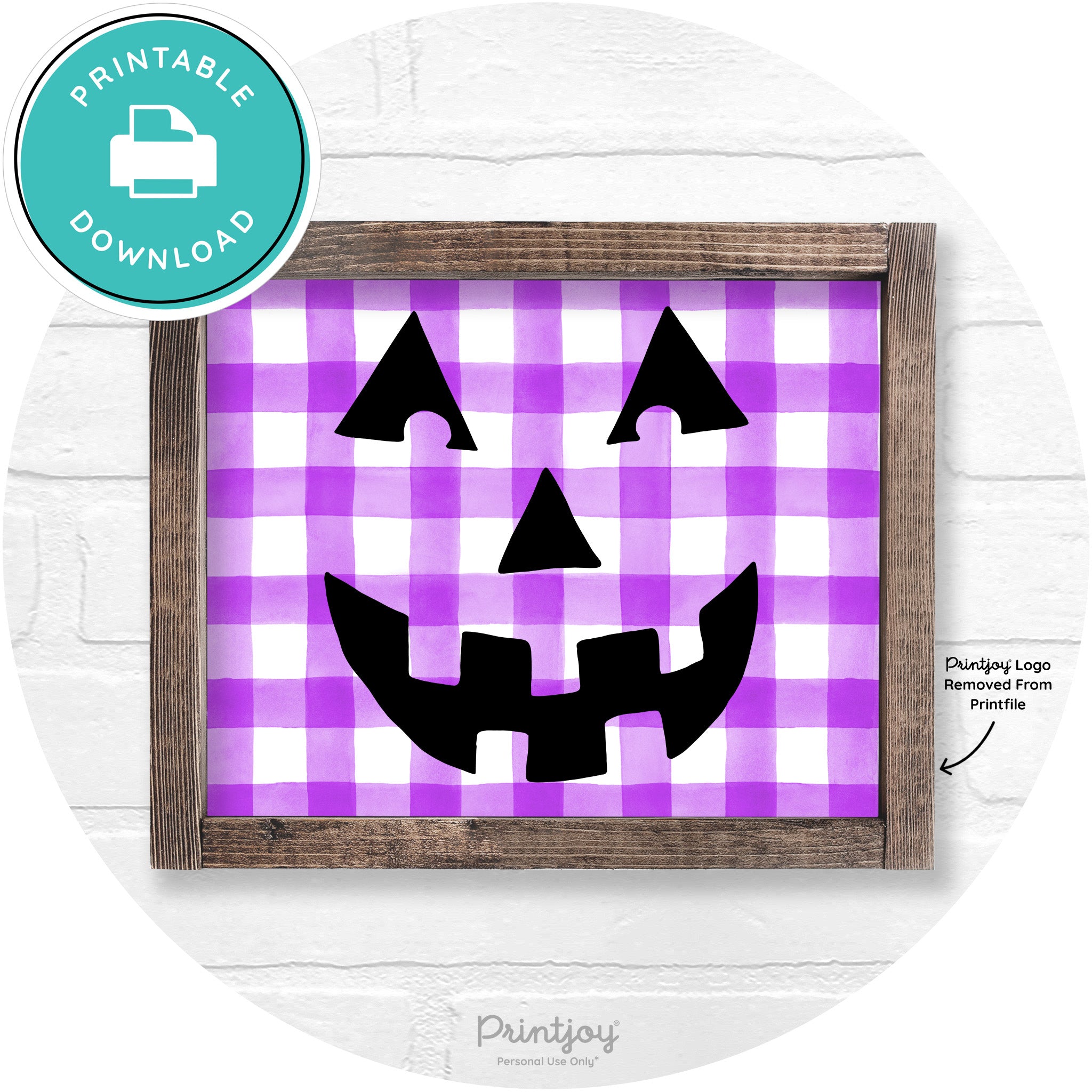 Jack O Lantern Halloween Rustic Farmhouse Wall Art Printable
