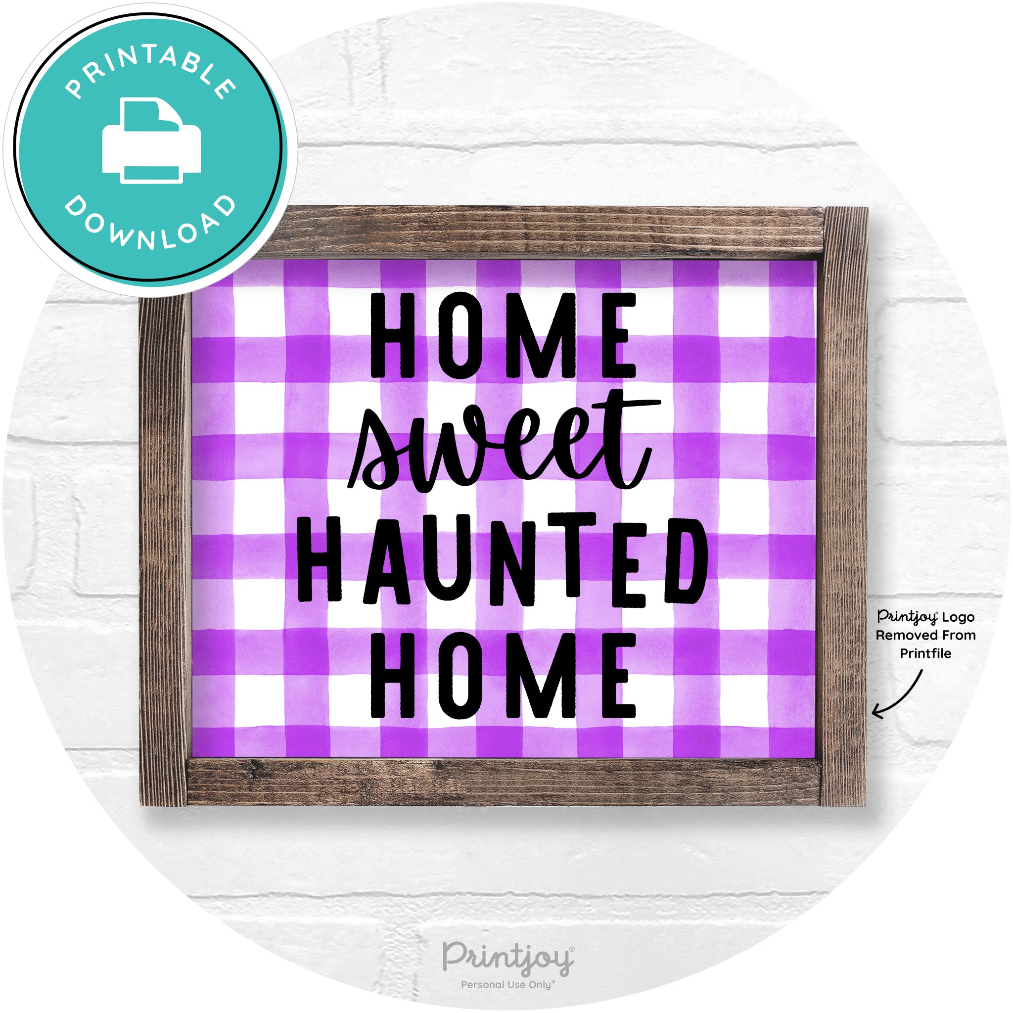 Home Sweet Haunted Home Rustic Halloween Wall Art Printable