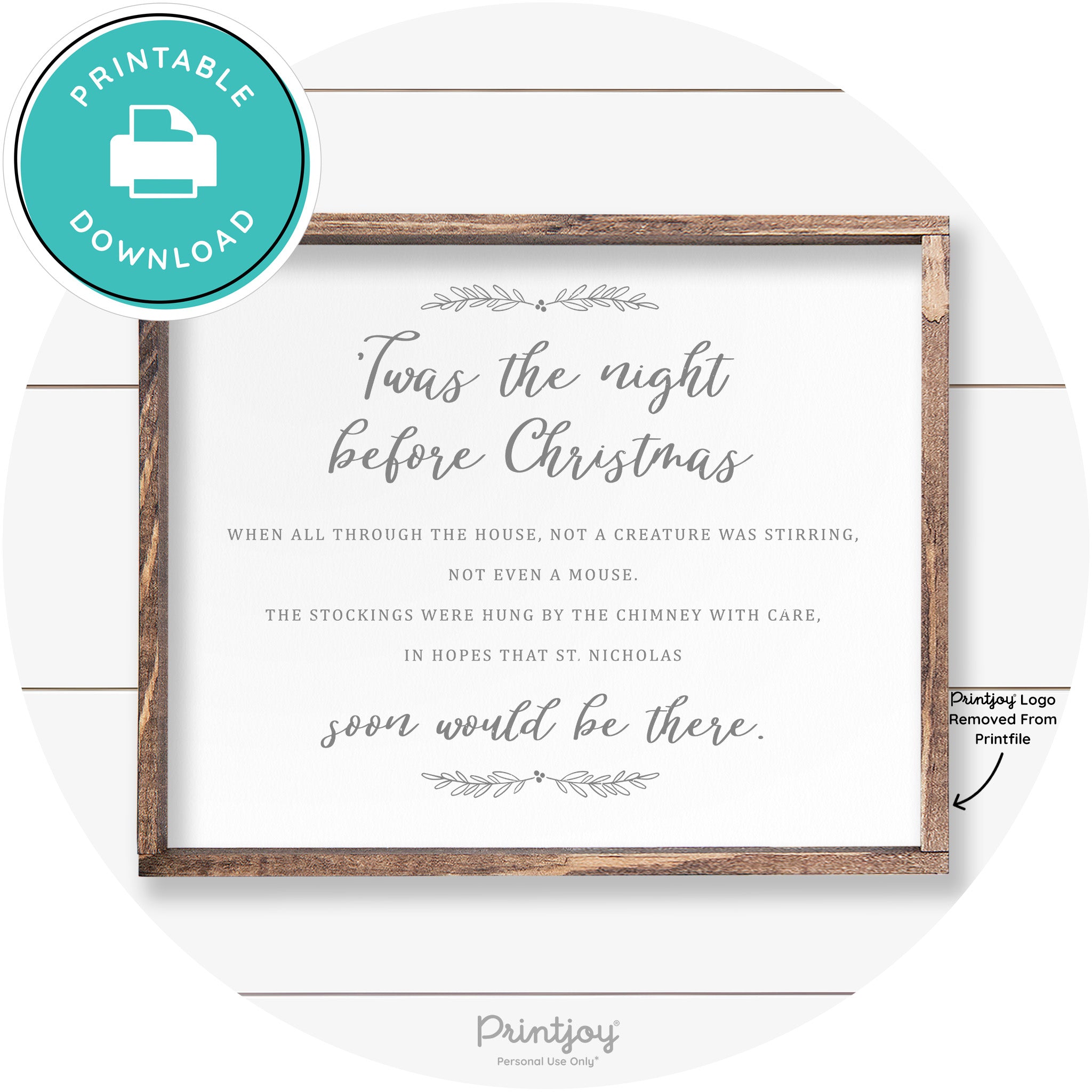 'Twas The Night Before Christmas Farmhouse Wall Art Free Printable