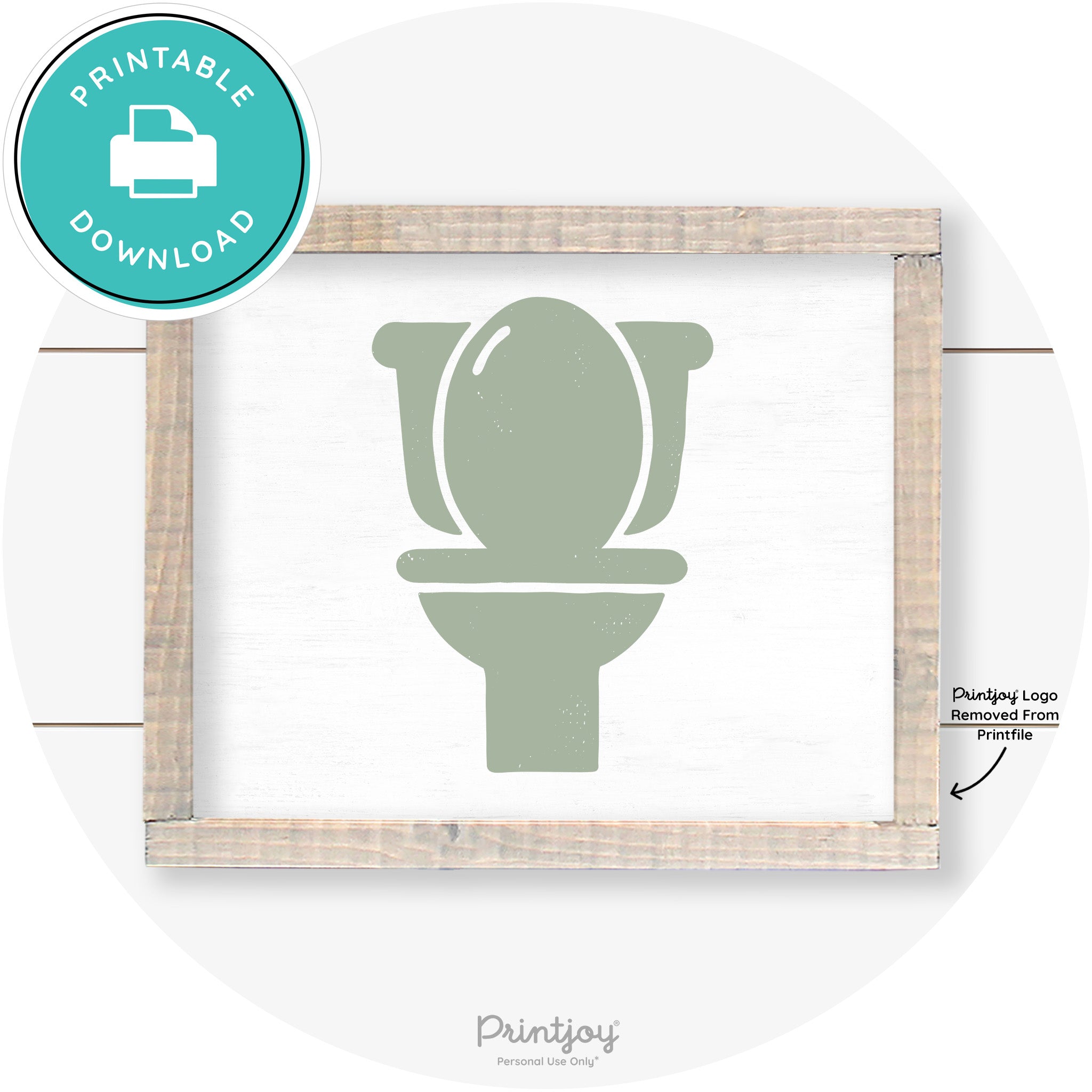 Toilet Seat Bathroom Sign Farmhouse Wall Art Decor Free Printable