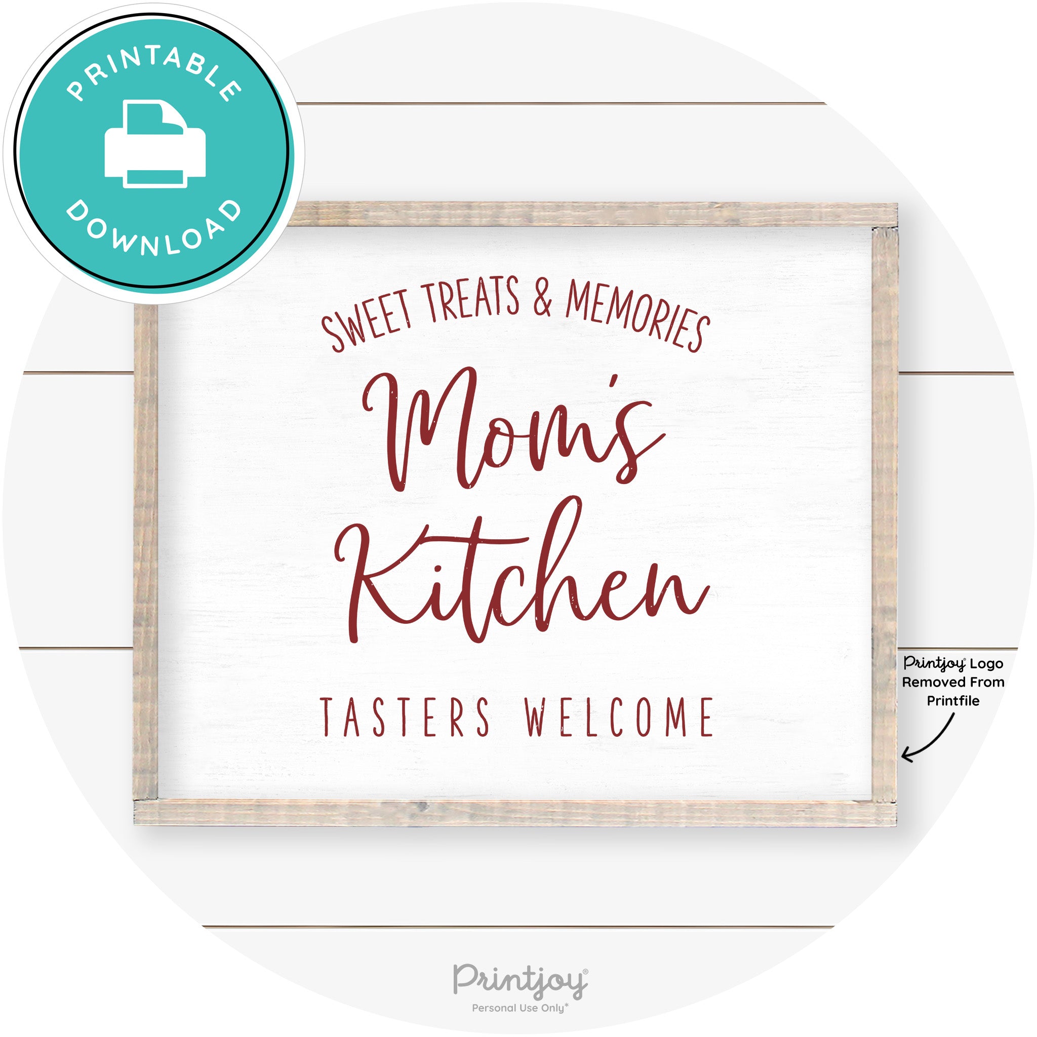 Mom's Kitchen Tasters Welcome Farmhouse Wall Art Free Printable