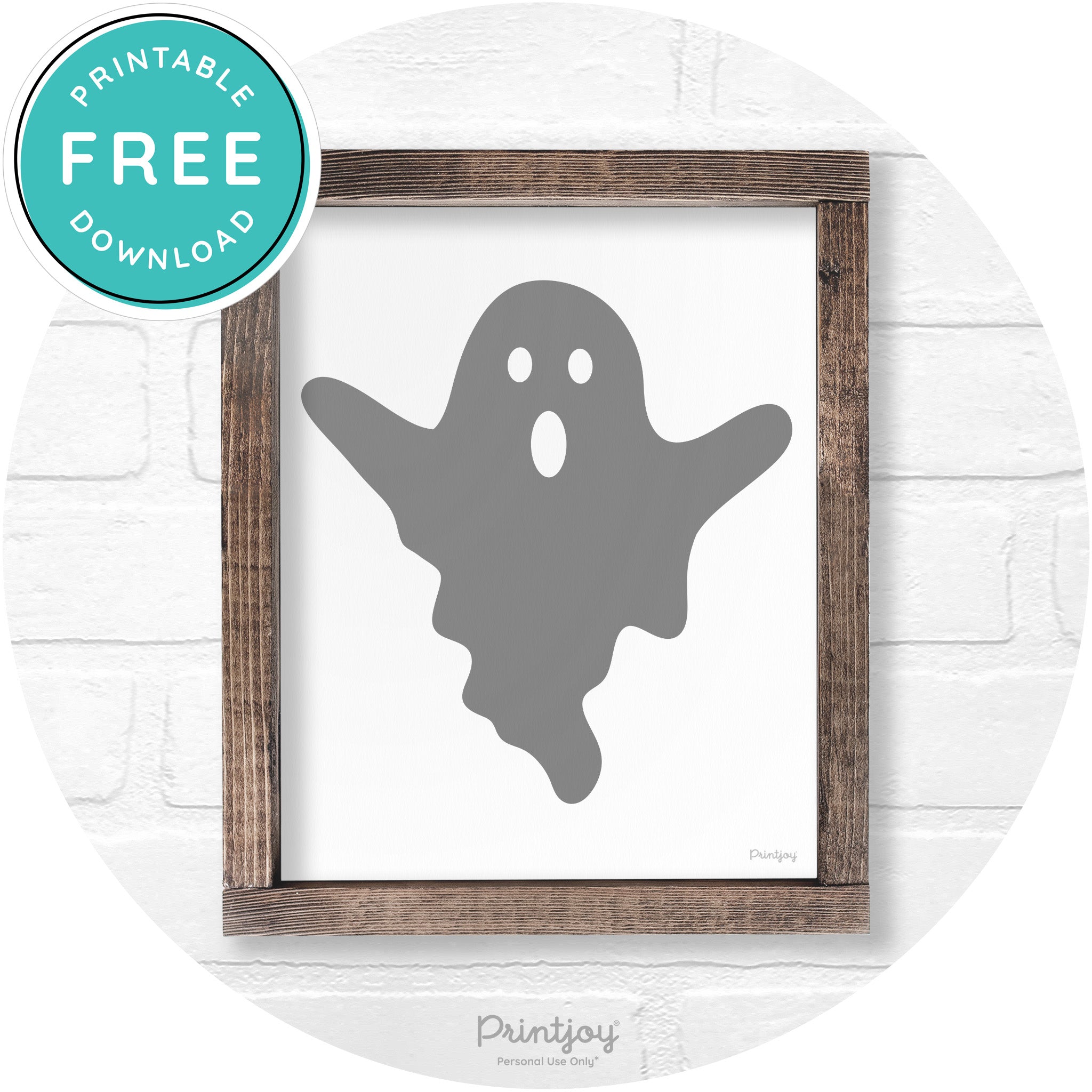Halloween Cute Ghost Rustic Farmhouse Wall Art Free Printable