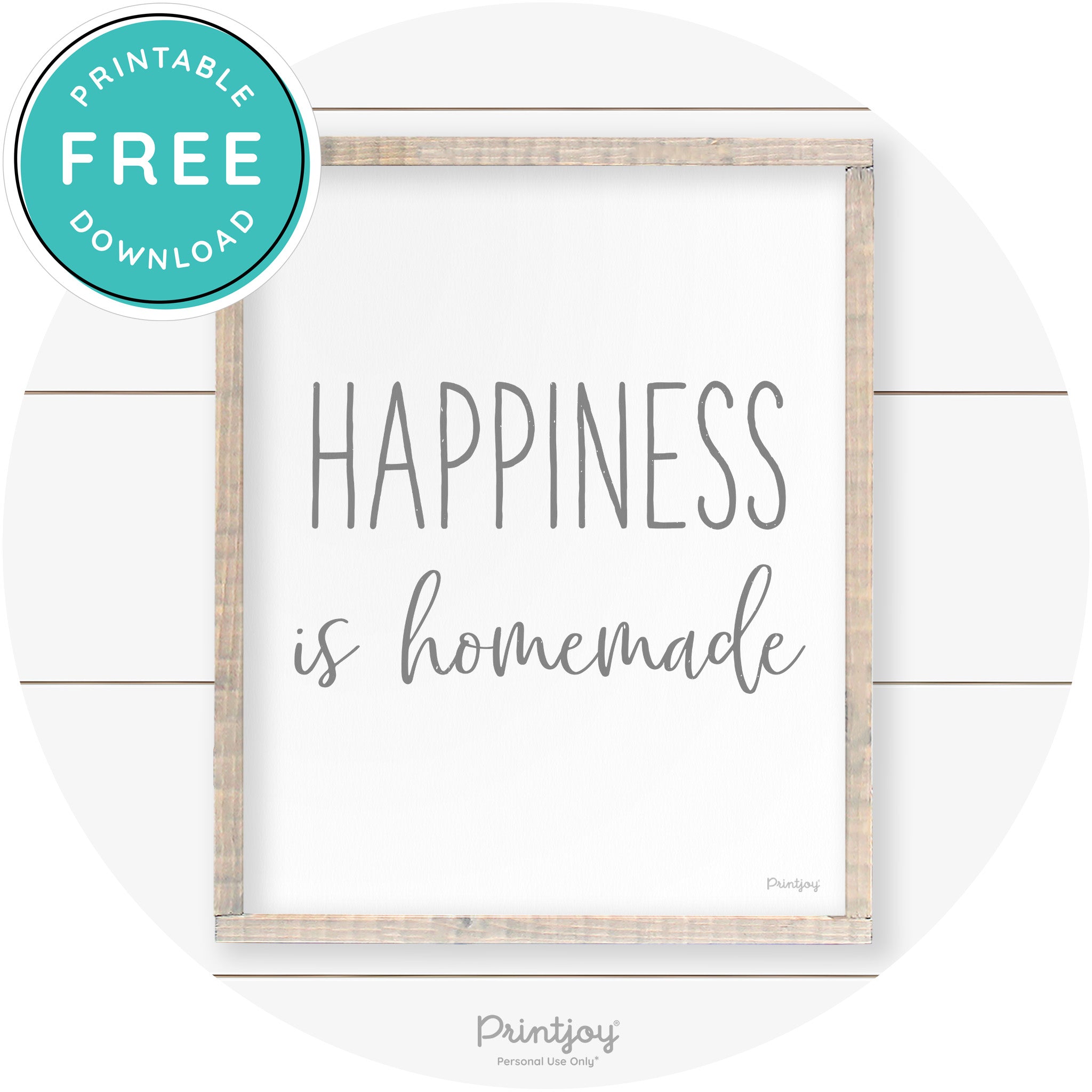 Happiness Is Homemade Kitchen Farmhouse Wall Art Free Printable