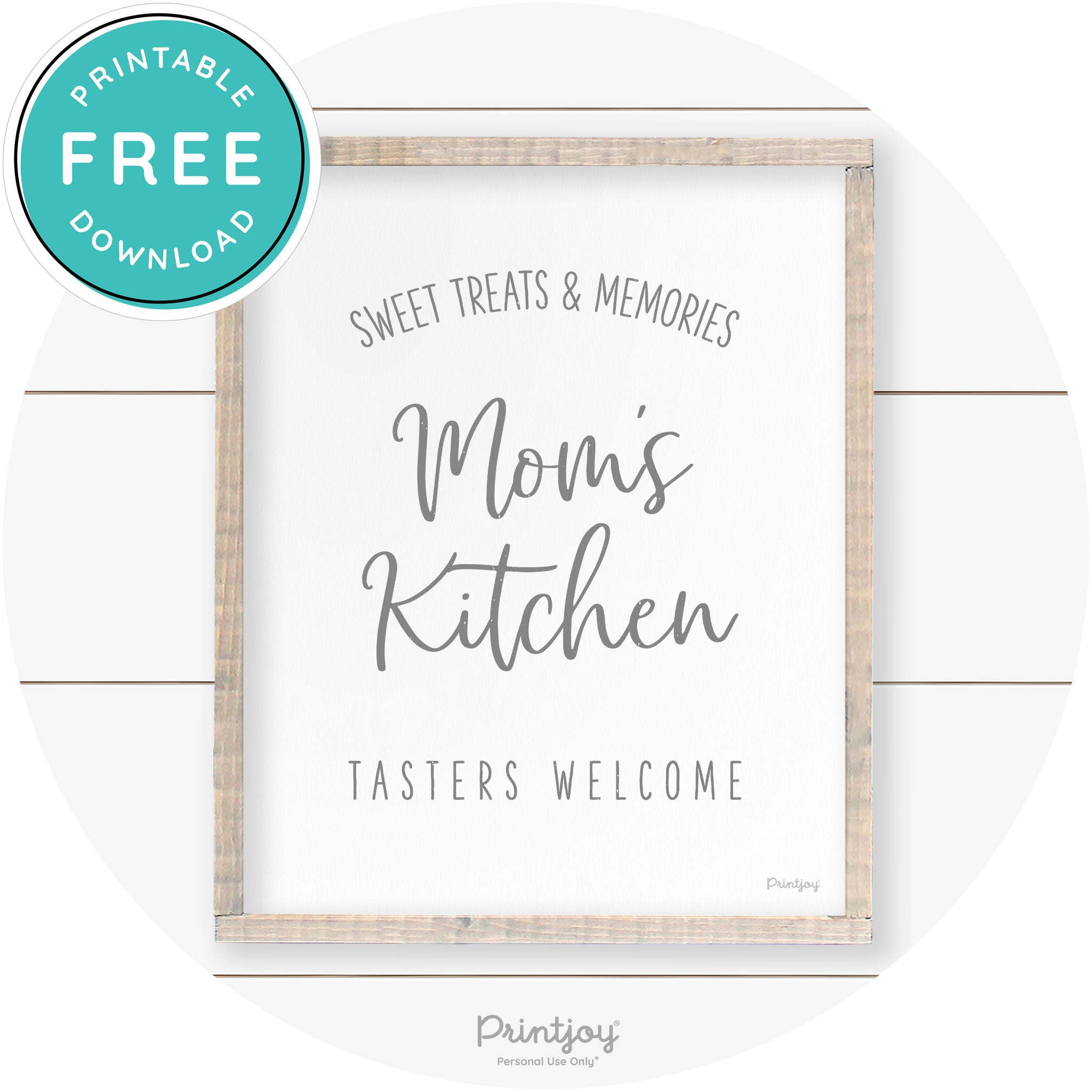 Mom's Kitchen Tasters Welcome Farmhouse Wall Art Free Printable