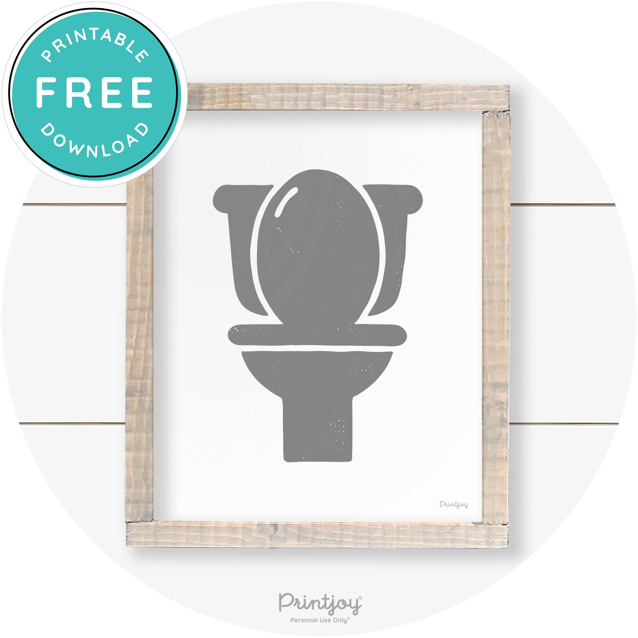 Toilet Seat Bathroom Sign Farmhouse Wall Art Decor Free Printable