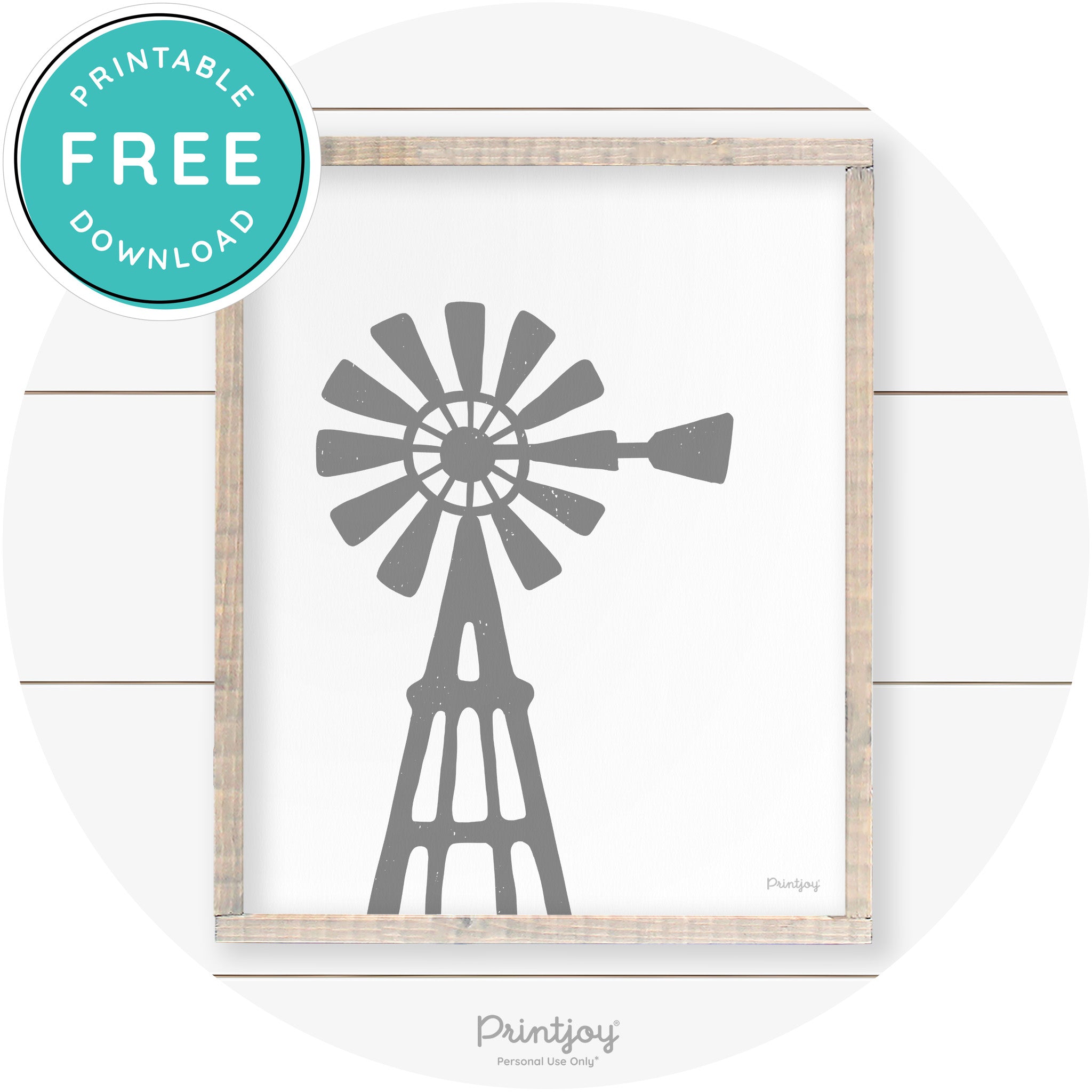 Windmill Rustic Farmhouse Living Room Wall Art Decor Free Printable