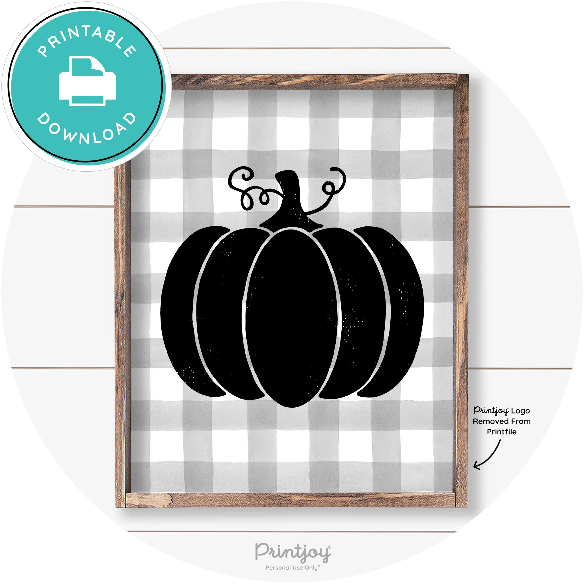 Pumpkin Thanksgiving Cute Farmhouse Wall Art Decor Free Printable - Printjoy